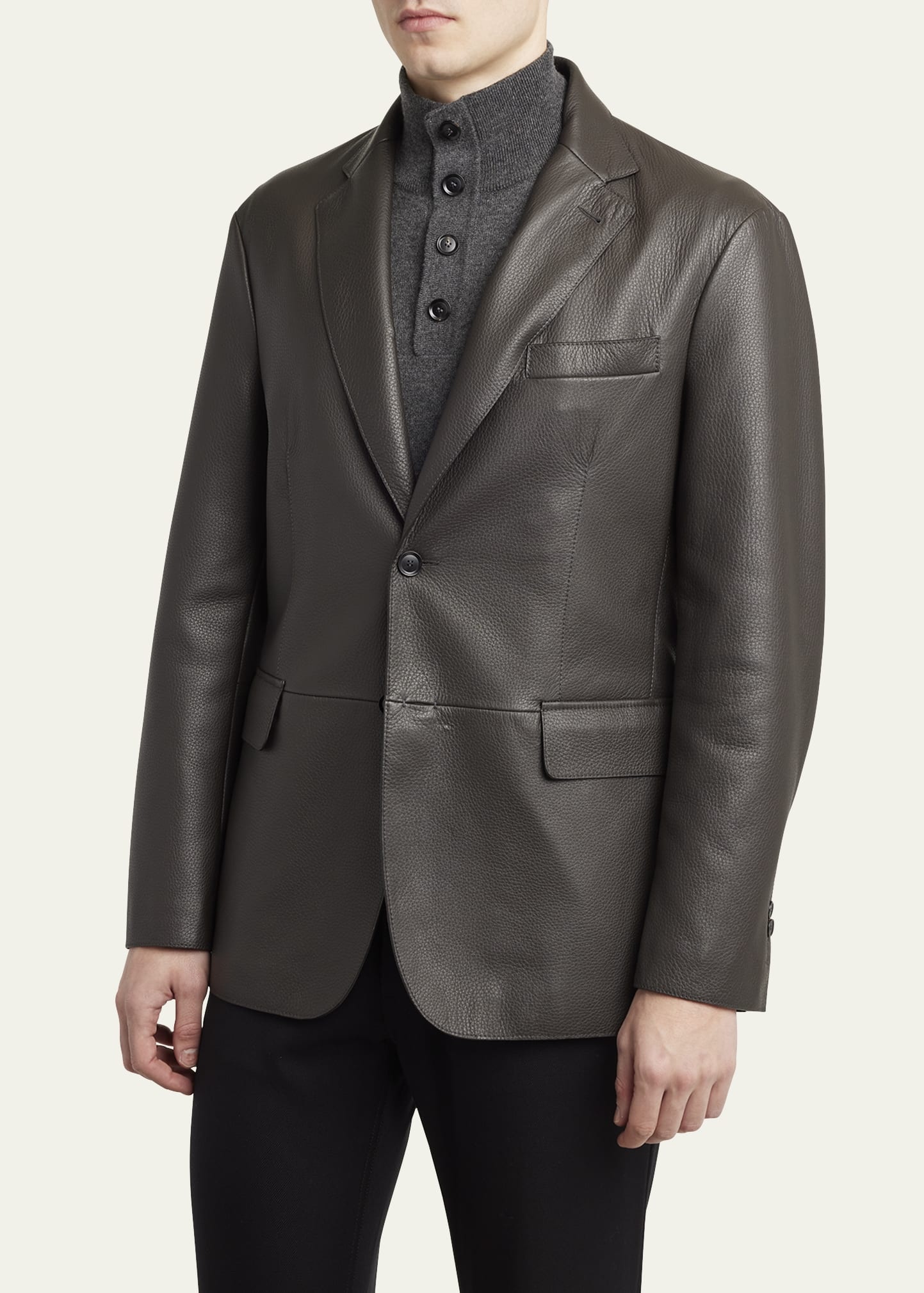 Men's Monti Deerskin Single-Breasted Blazer - 4