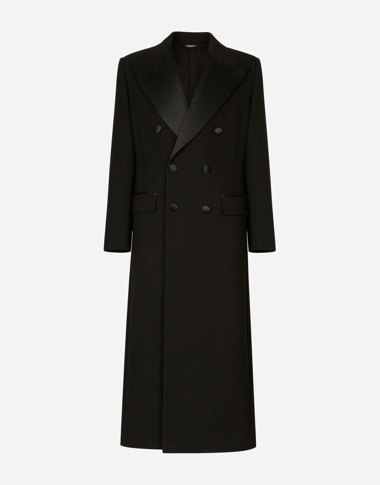 Double-breasted stretch wool crepe coat - 1