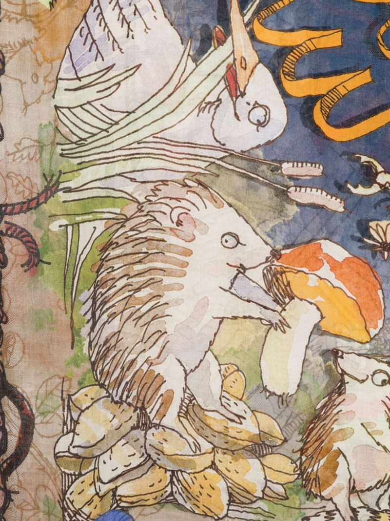 Faliero Sarti animal-print frayed-edge scarf outlook