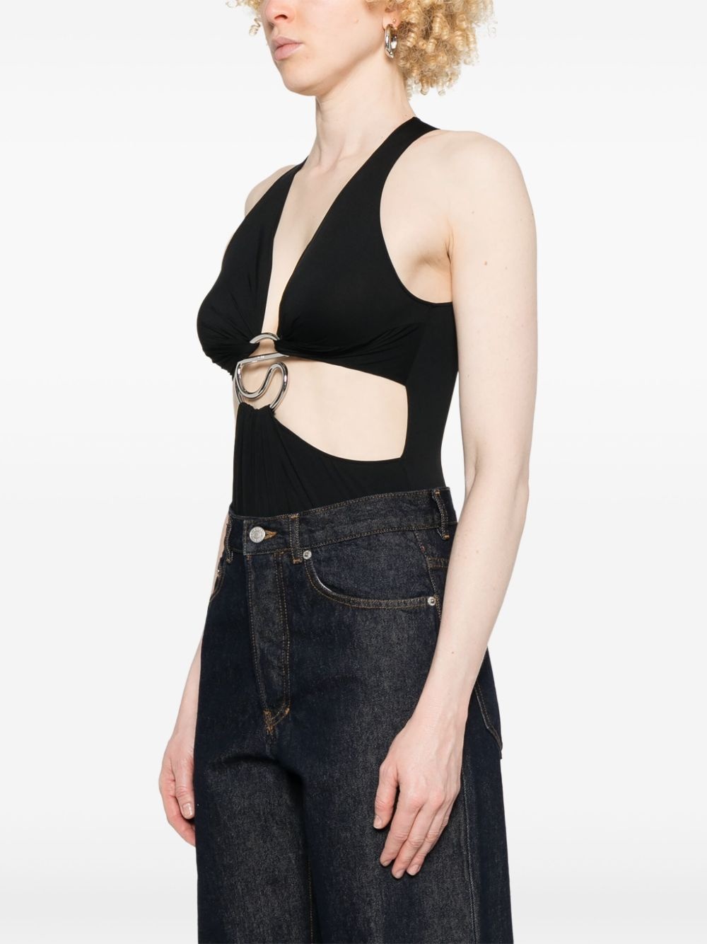 cut-out C-logo bodysuit - 3