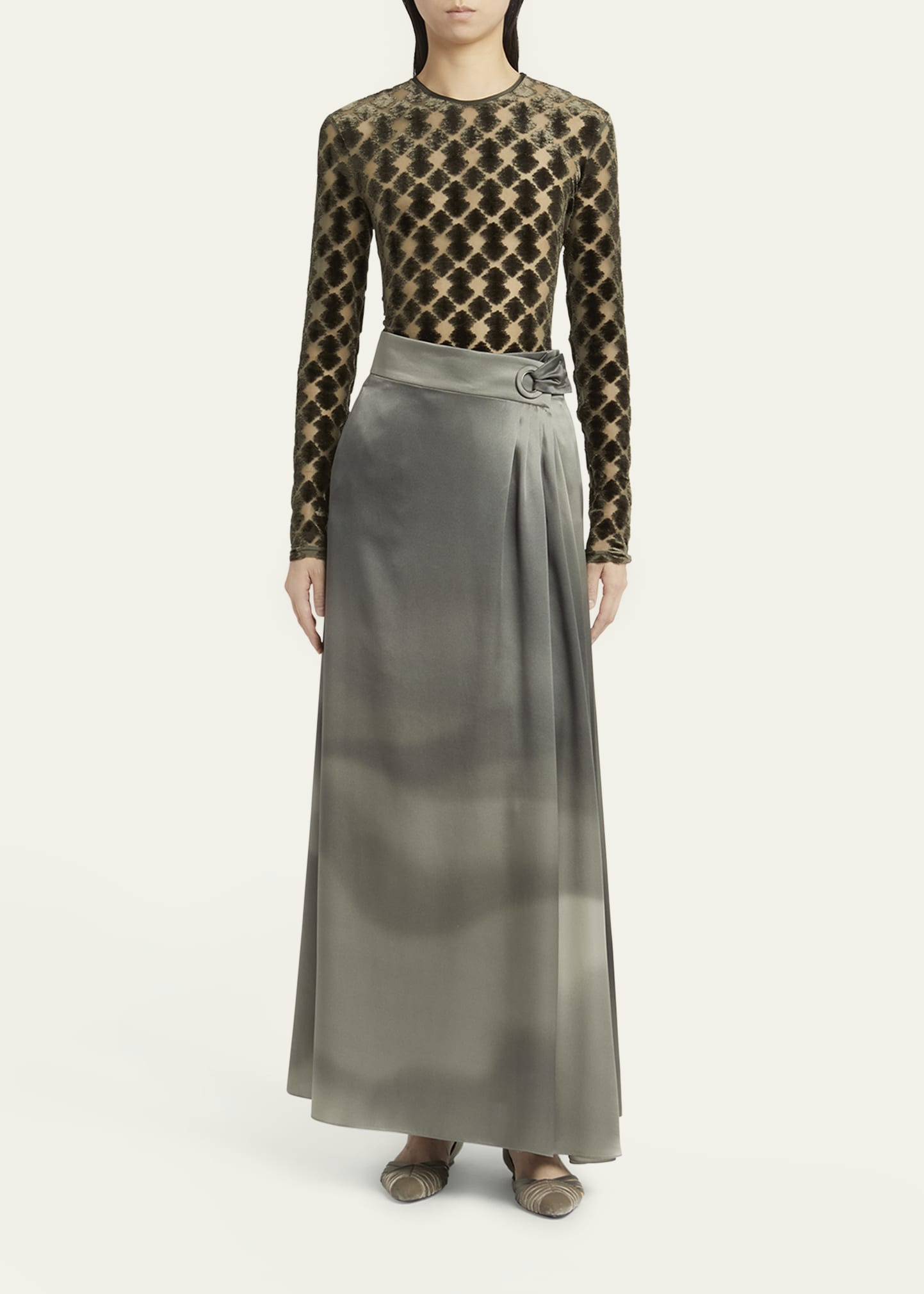 Velvet Jersey Jacquard Long-Sleeve Top - 2