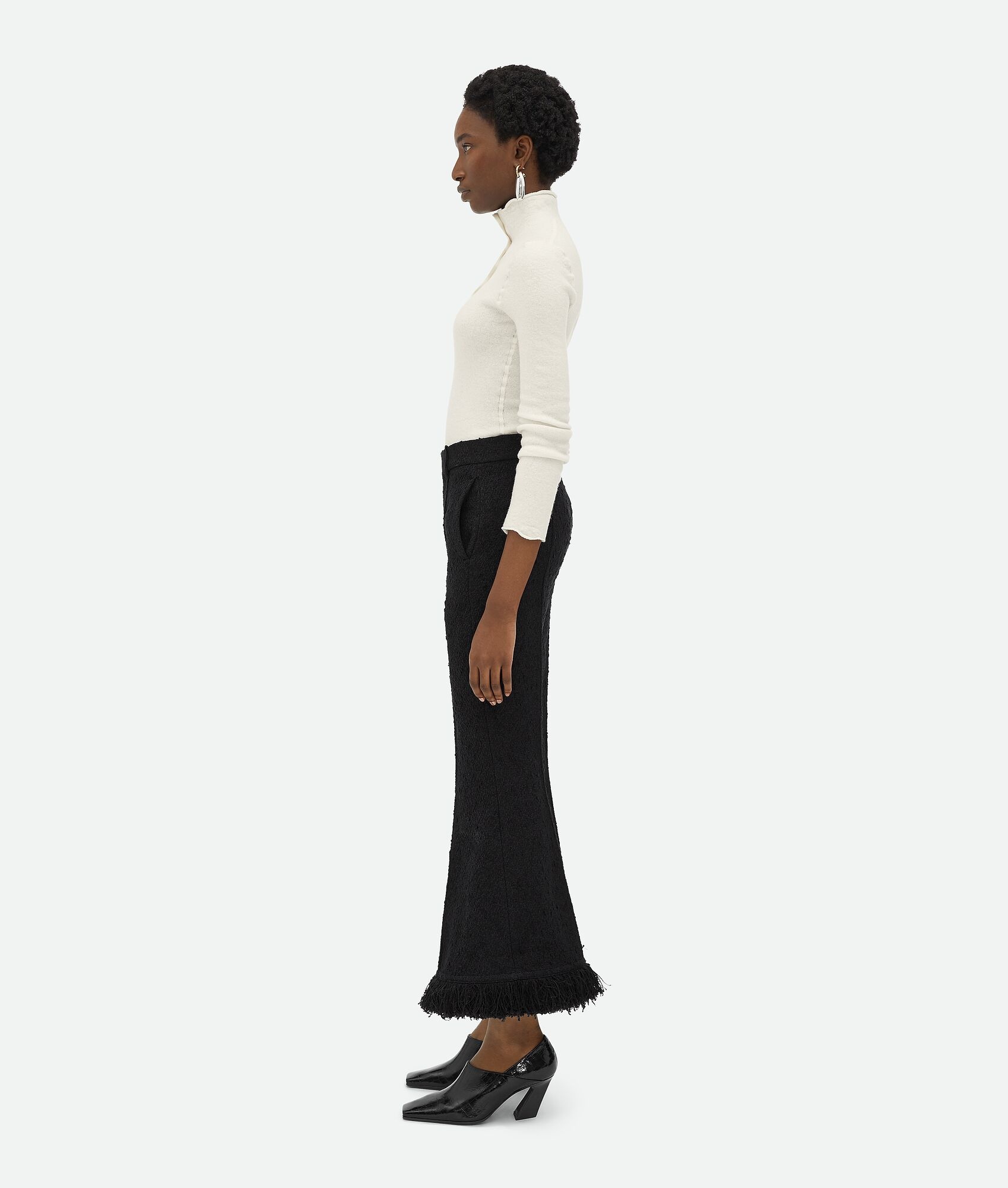 Light Cotton Tweed Fringed Trousers - 2