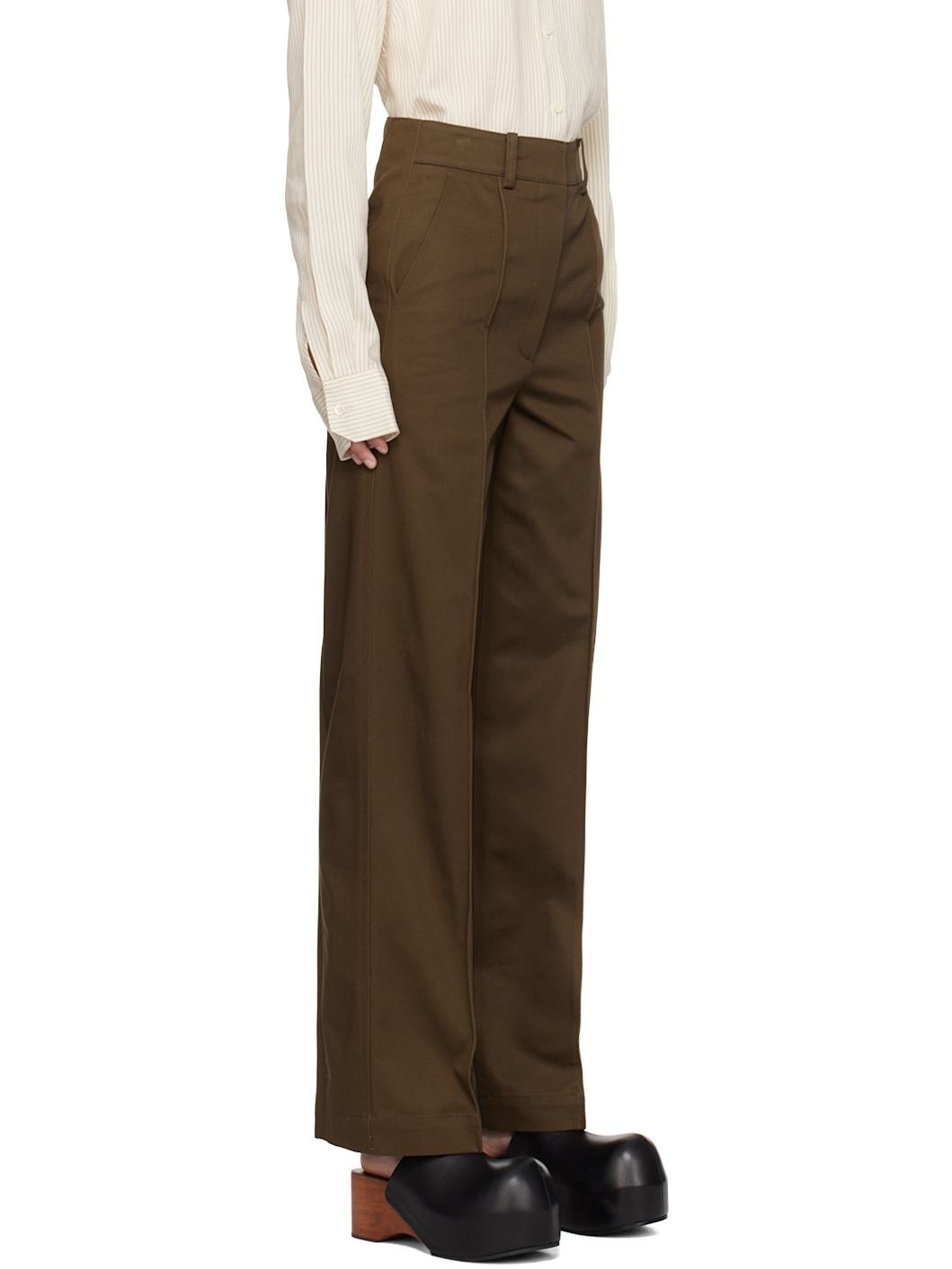 Brown Pinched Seam Trousers - 2