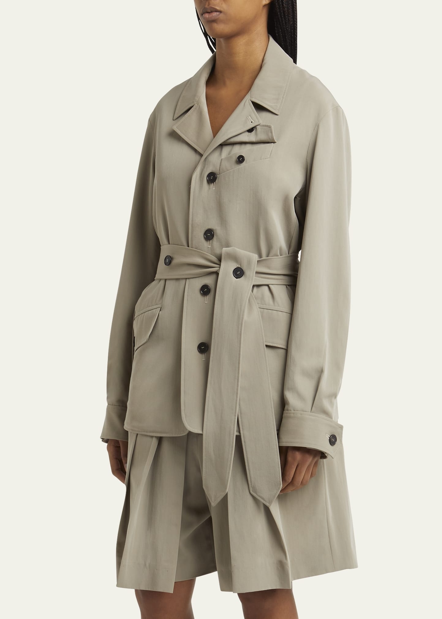 Travel Self-Tie Wool Safari Jacket - 4