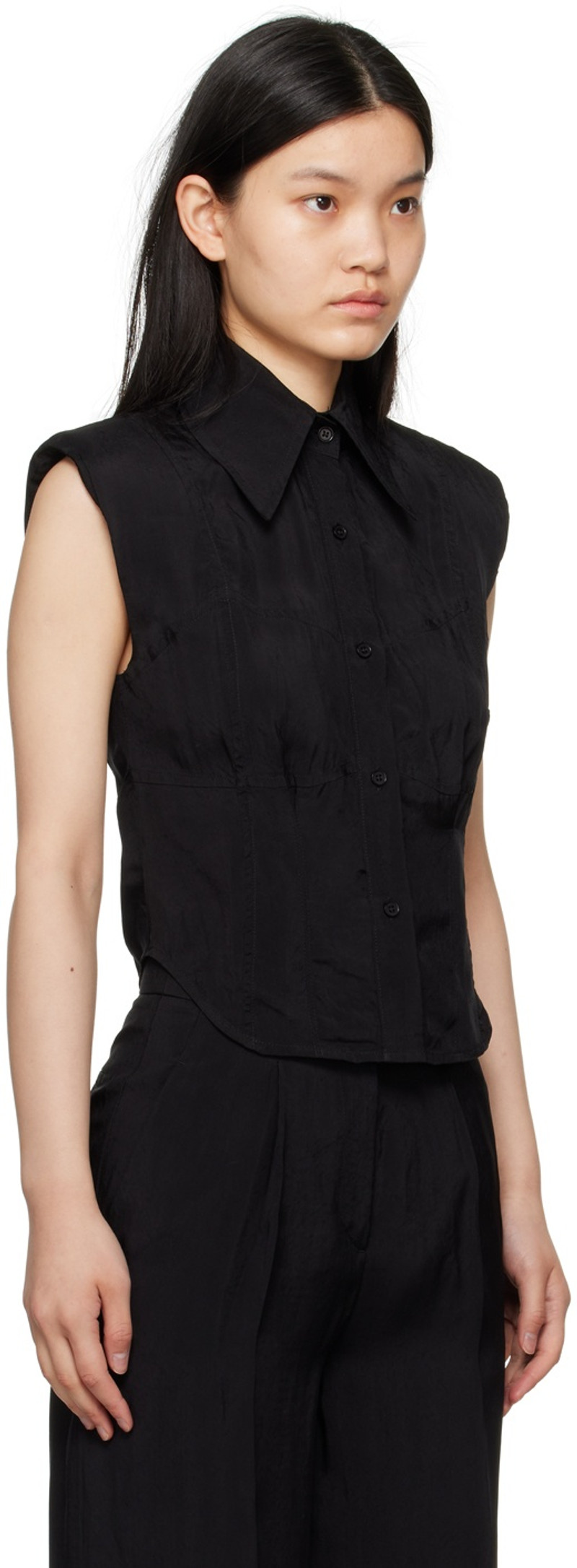 Elleme Black Bustier Shirt outlook