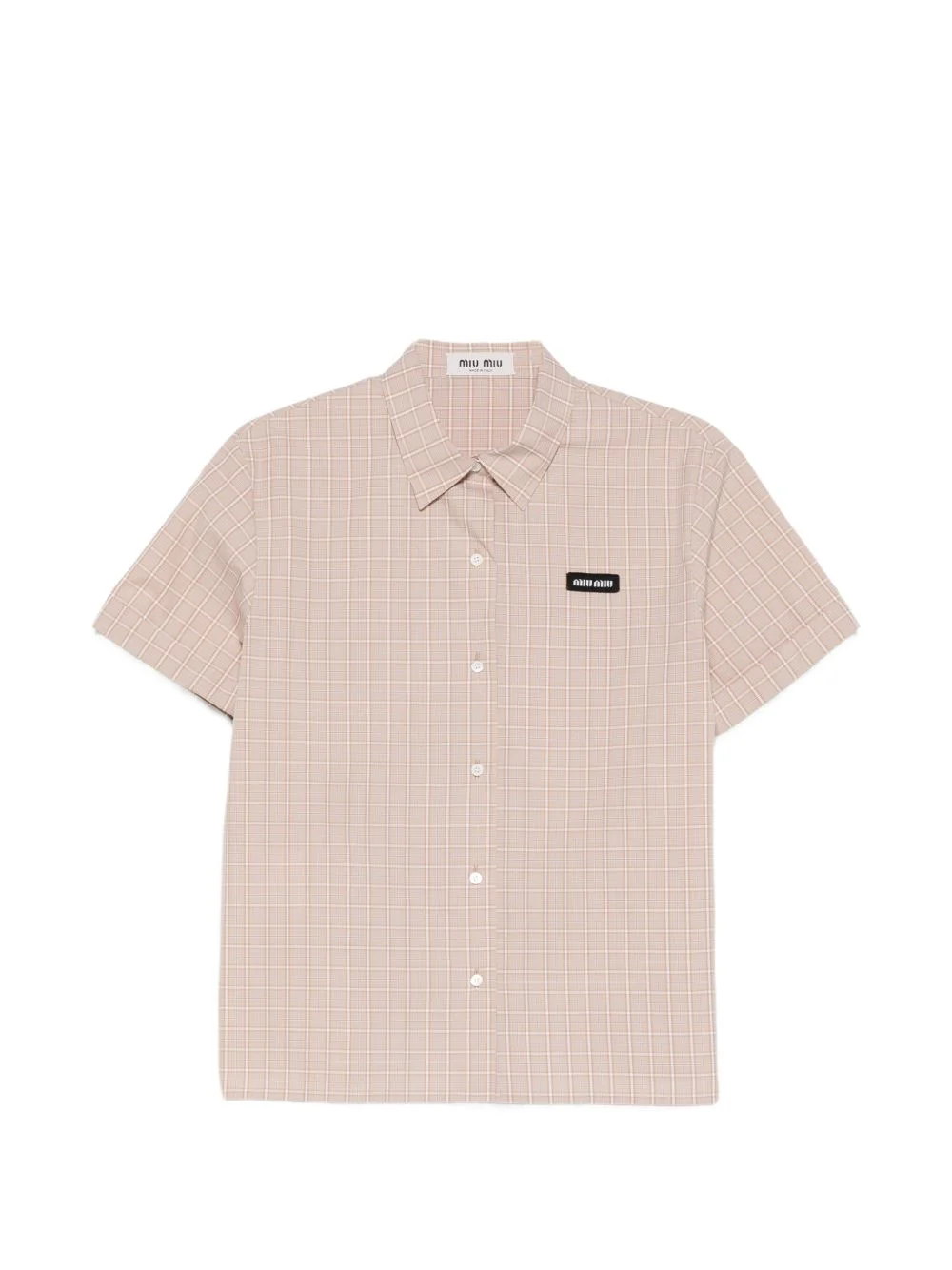 logo-patch checked shirt - 1