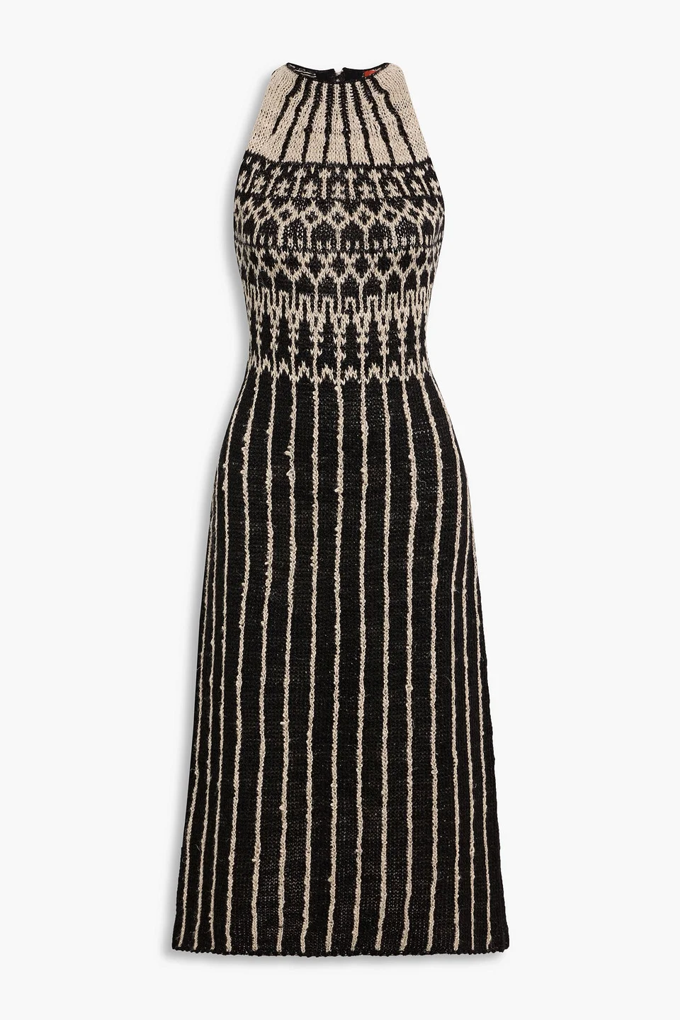 Cole Fair Isle linen-blend midi dress - 1
