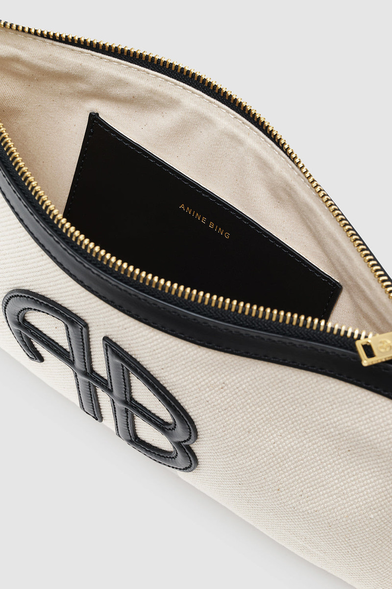 Lili Pouch - Natural Canvas With Black 4