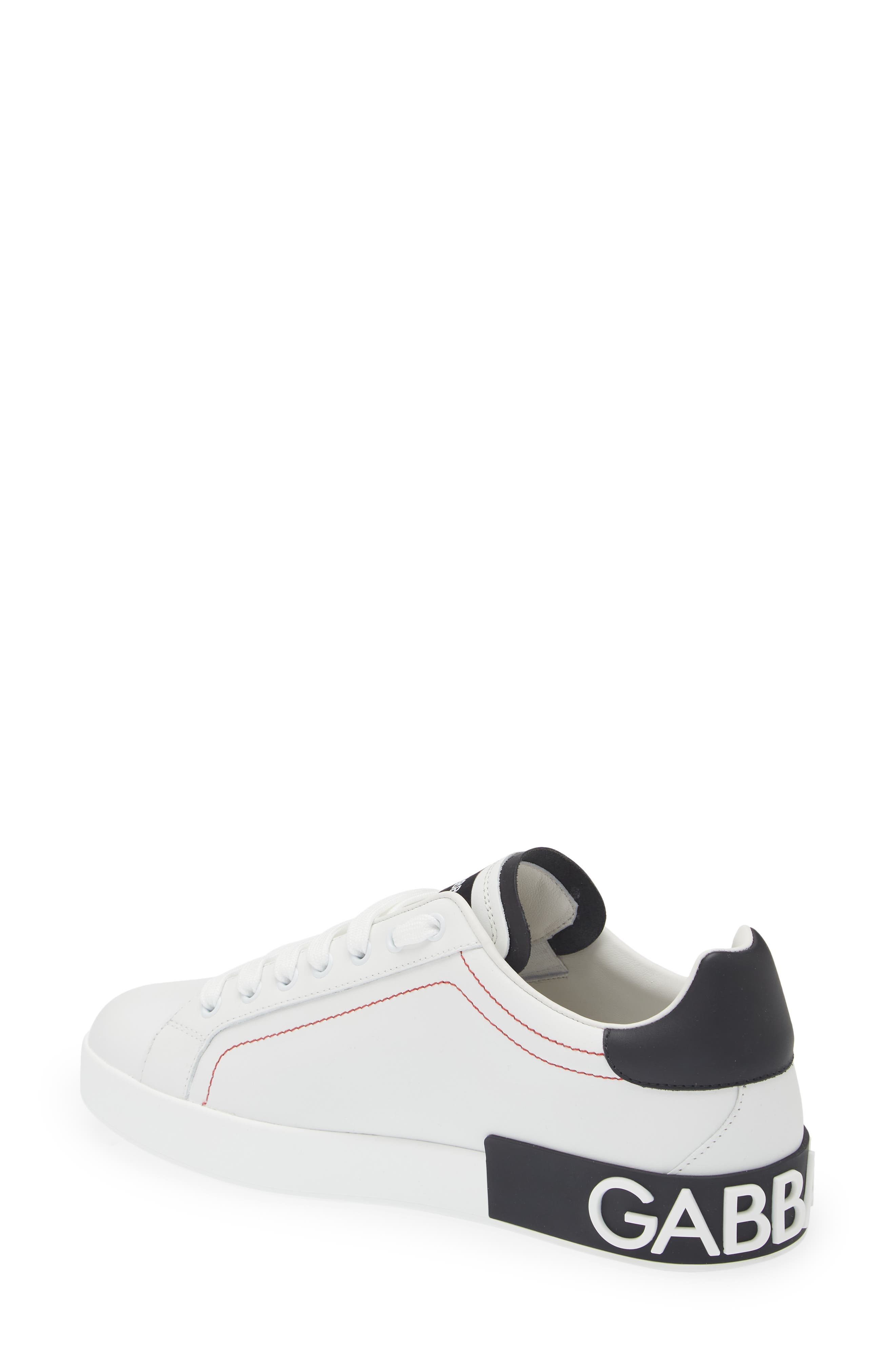 Dolce&Gabbana Portofino Logo Spoiler Sneaker in 89697 White/black at Nordstrom - 2