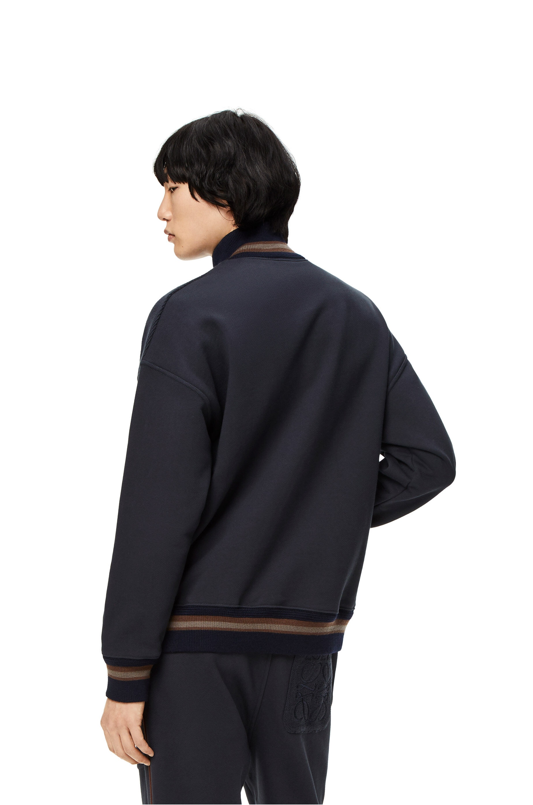Zip-up ribbed jacket in cotton - 4