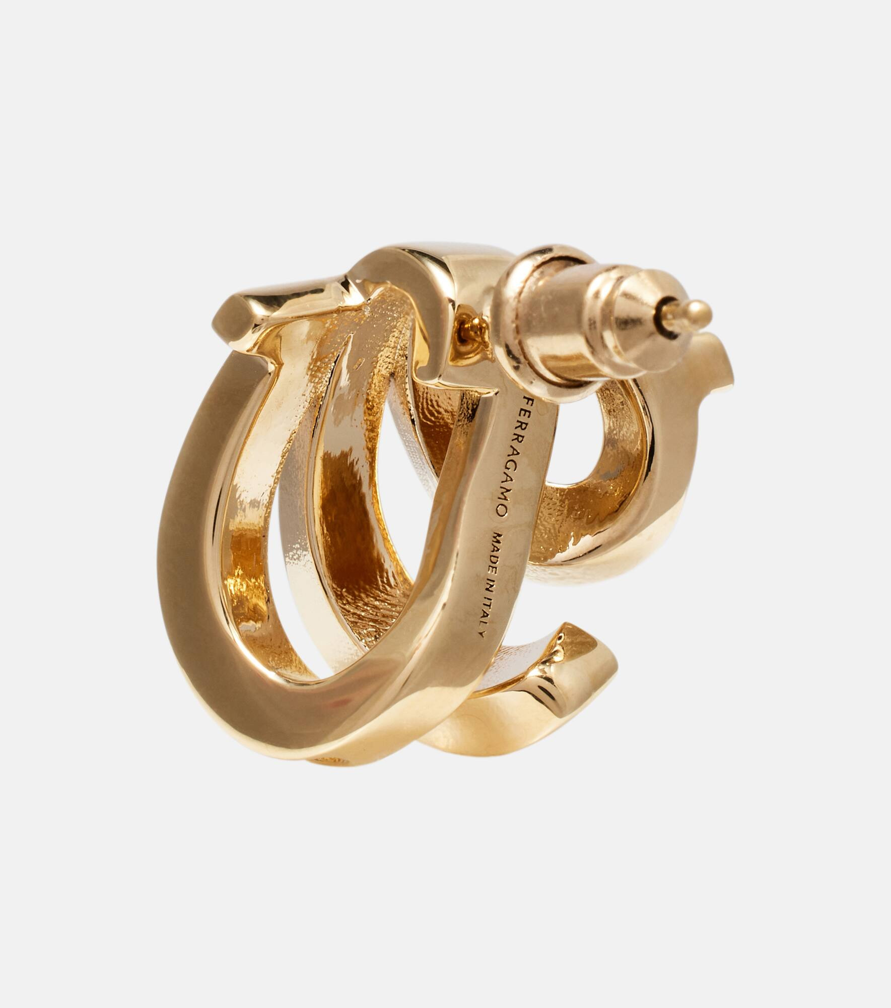 Embellished gold-plated hoop earrings - 5