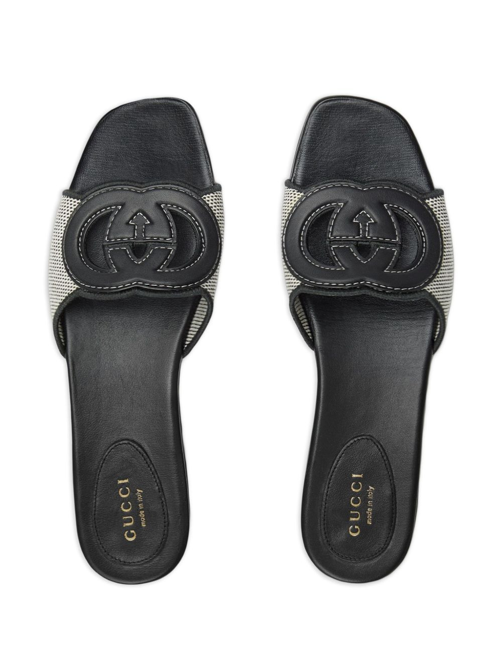 logo-plaque flat sandals - 4
