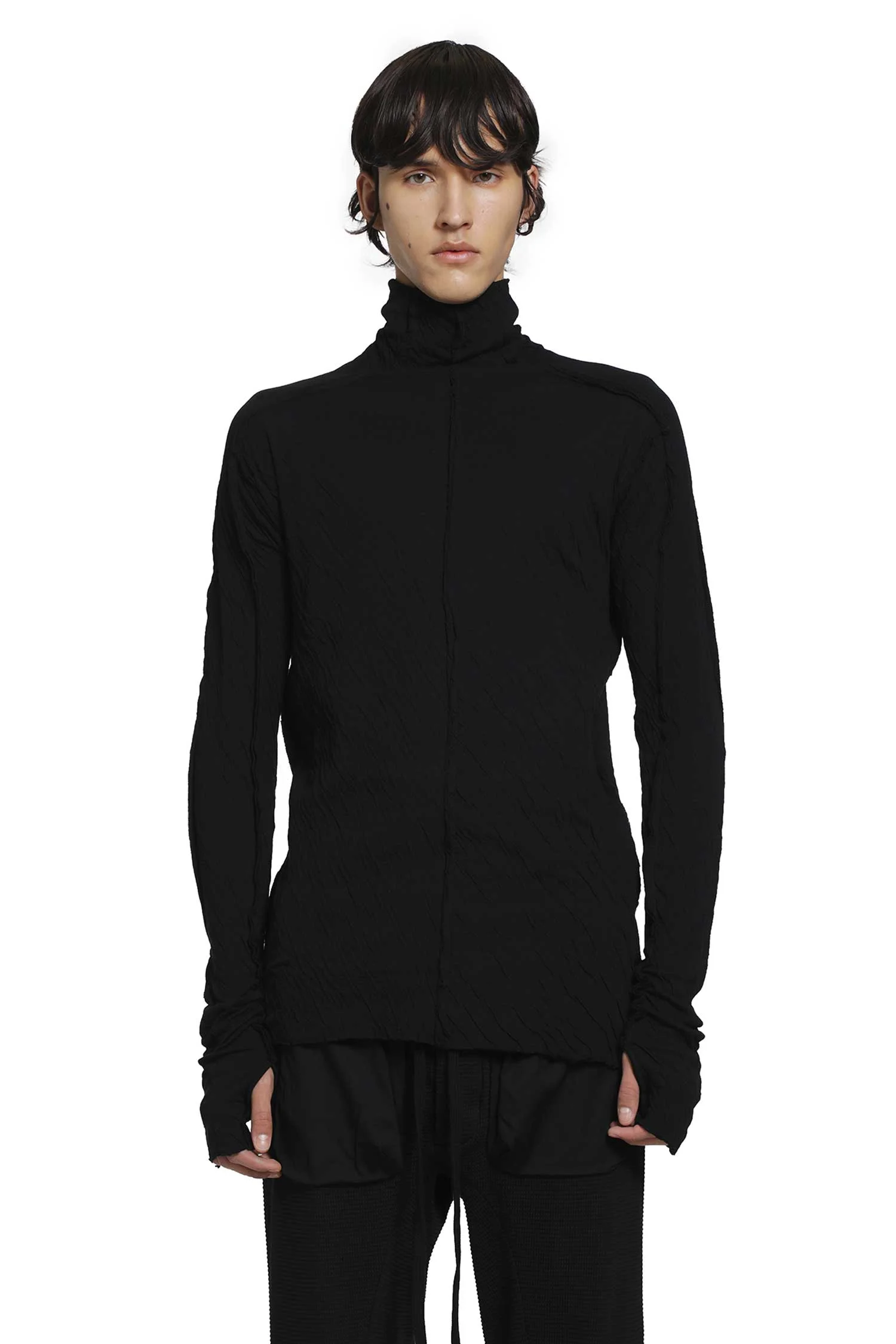 Roll Neck Long Sleeve T-shirt - 1
