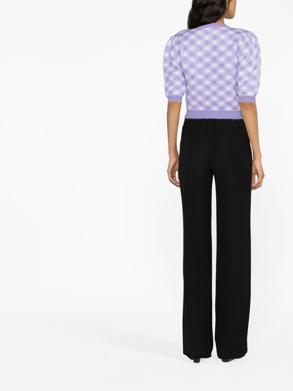 crystal-embellished diamond-jacquard top - 4