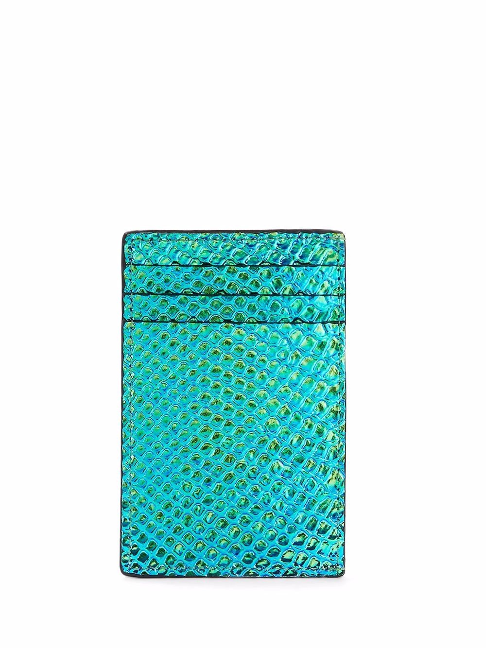 Albert iridescent python-print cardholder - 2