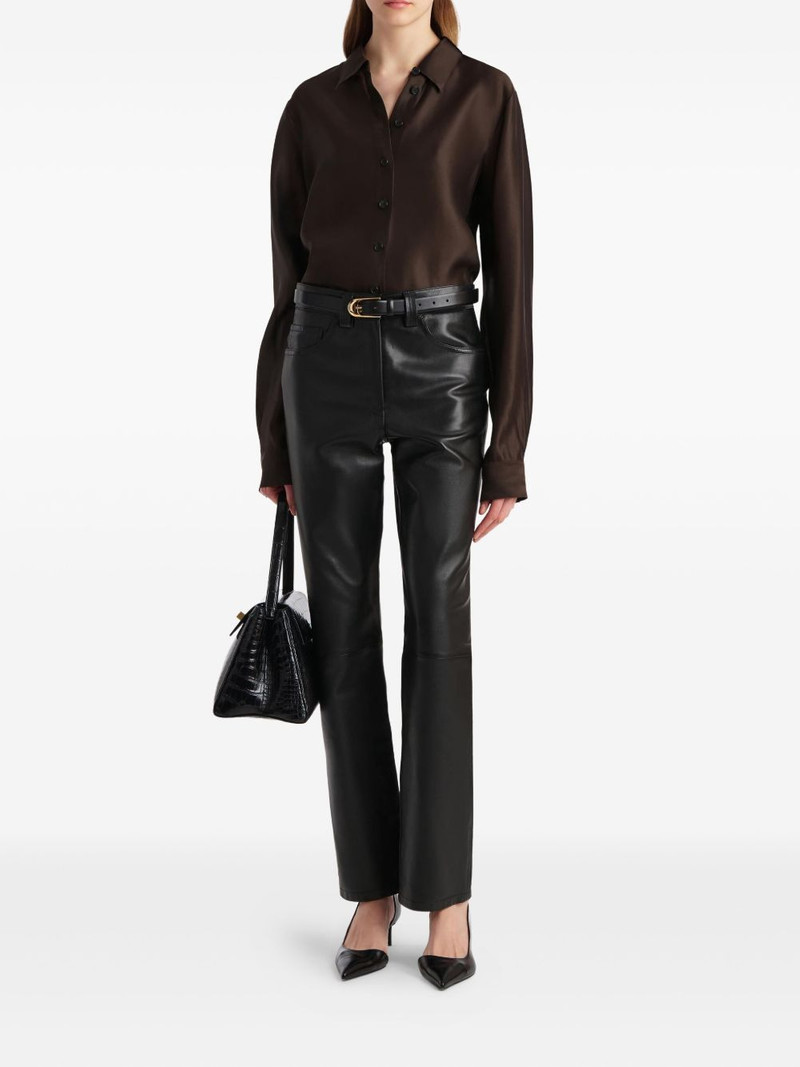 KHAITE panelled leather trousers outlook