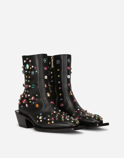 Dolce & Gabbana Embroidered Shiny Tex boots outlook