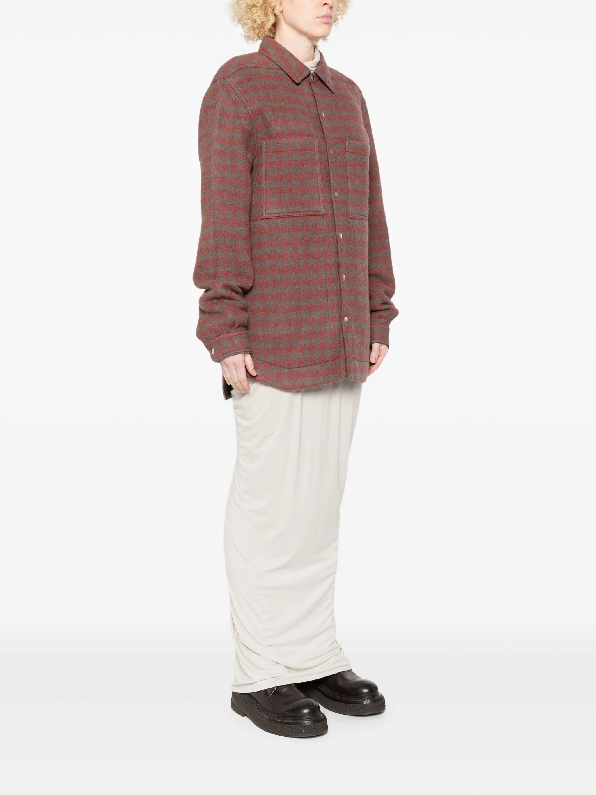 checked patch-pocket shirt - 3