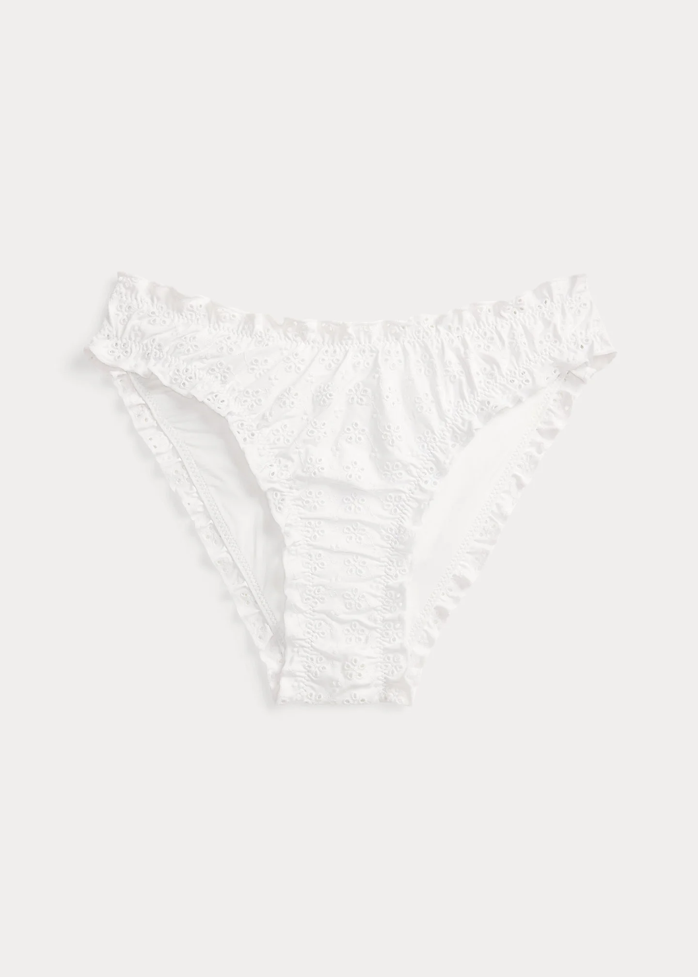 Eyelet High-Leg Scoop Bikini Bottom - 1