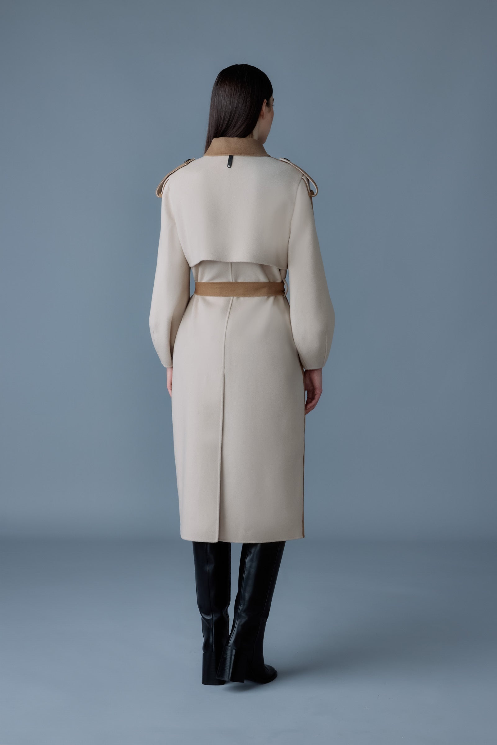 CEYLA Double-Face Wool Coat with Sash Belt - 4
