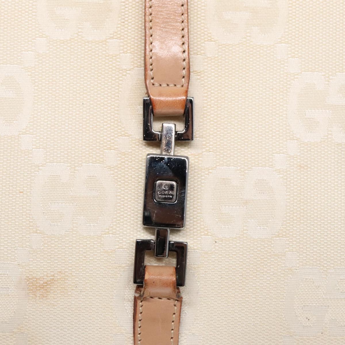 GUCCI GG Canvas Jackie Hand Bag White Beige - 14