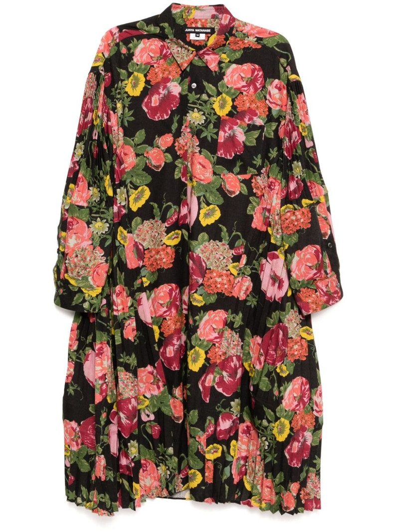 floral-print pleated dress - 1