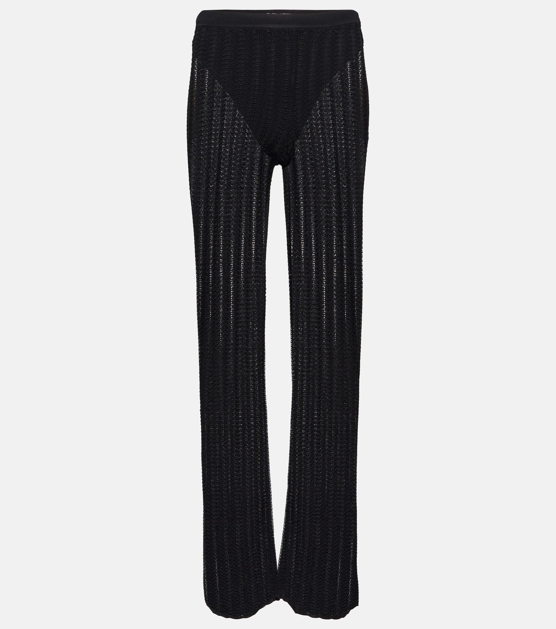 Mid-rise straight pants - 1