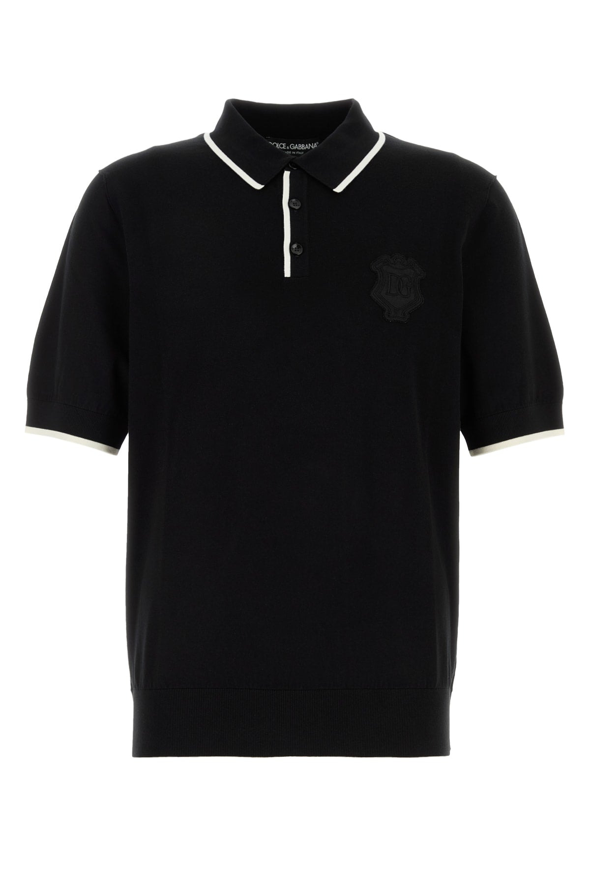 Dolce & Gabbana Men Black Cotton Polo Shirt - 1