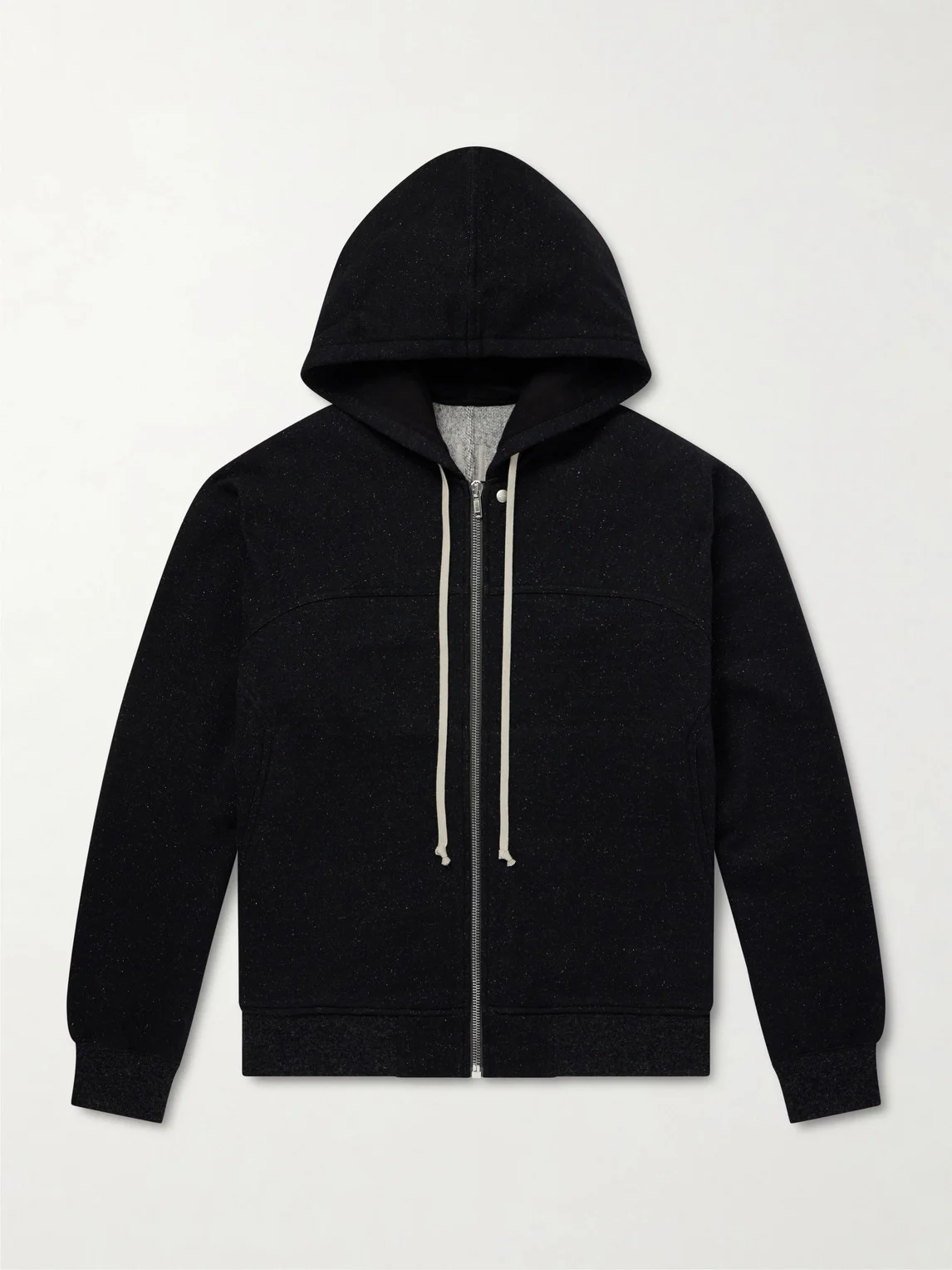 Washed Wool and Cotton-Blend Zip-Up Hoodie - 1