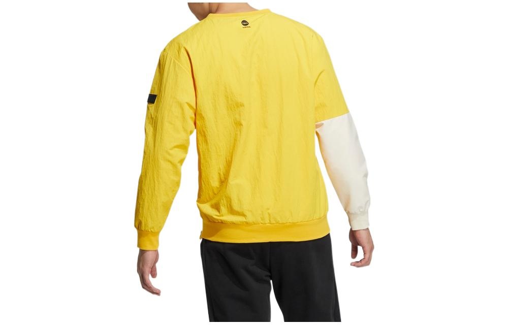 Men's adidas neo Colorblock Loose Alphabet Round Neck Long Sleeves Yellow HD4637 - 2