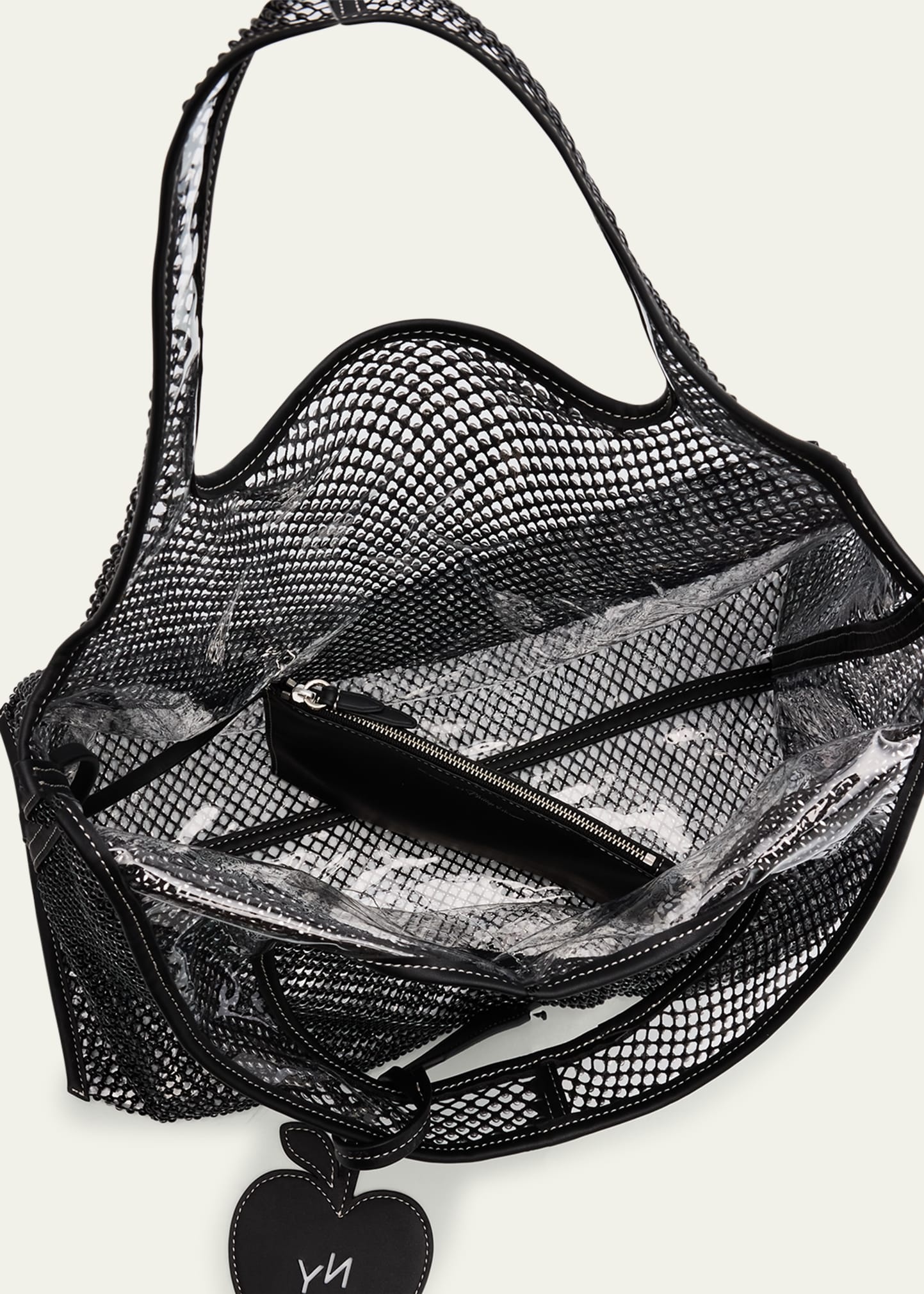 Embellished Mesh Market Tote Bag - 4