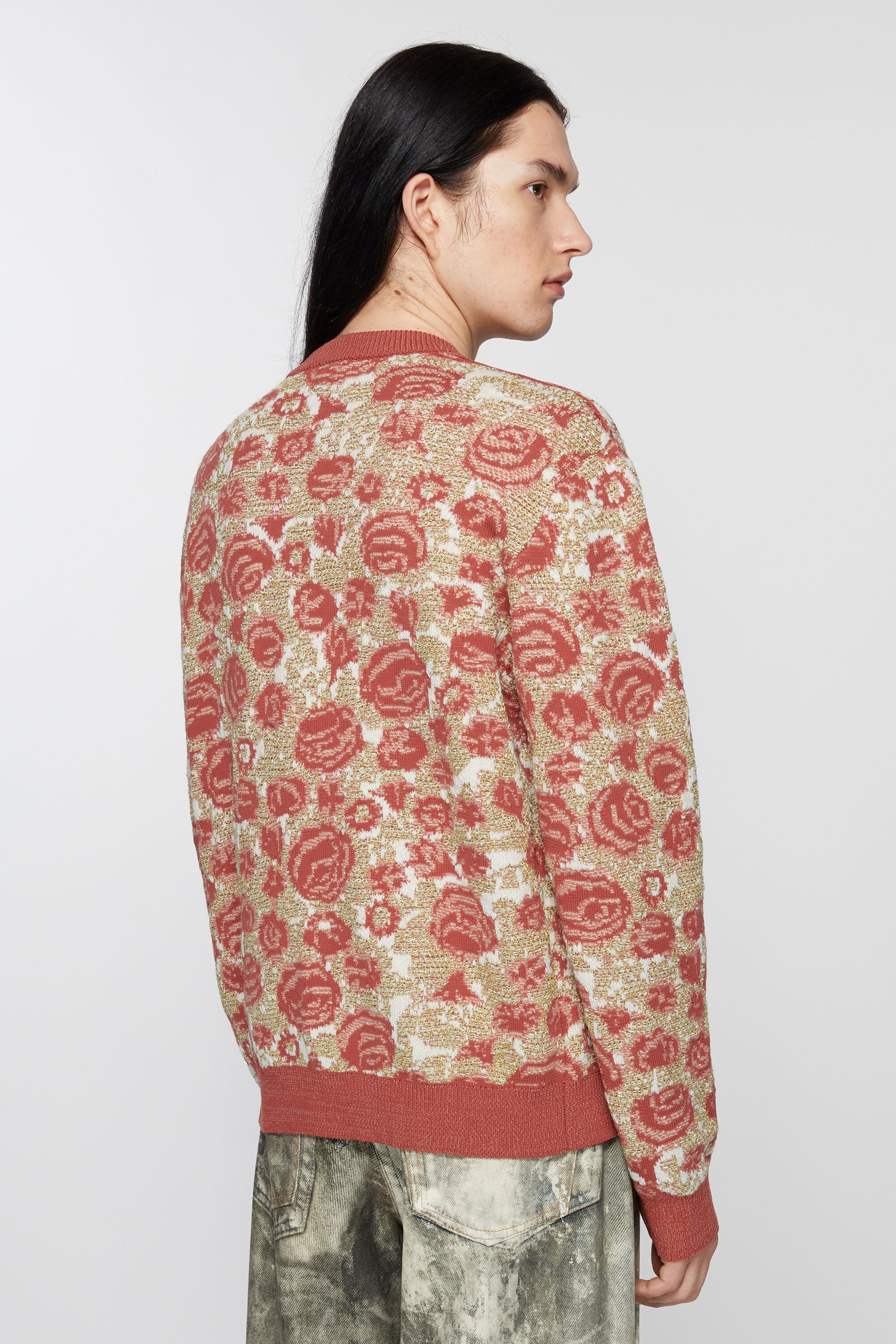 Jacquard sweater - Blossom pink/gold - 3