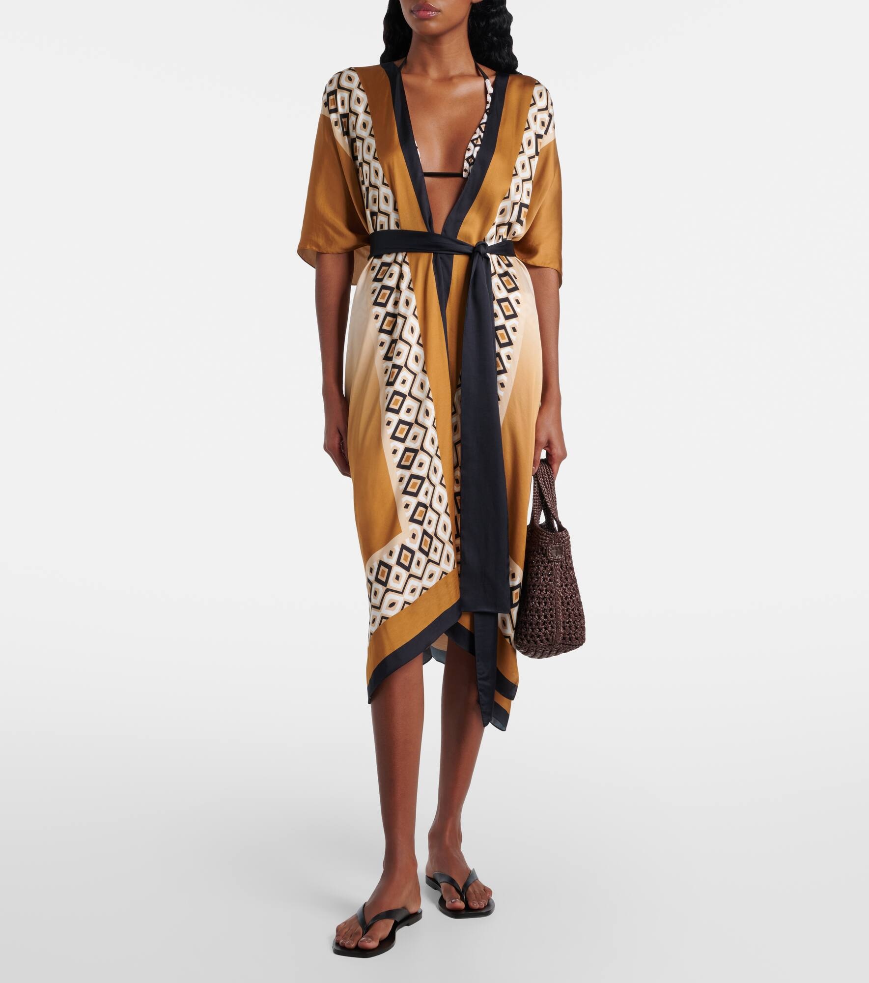 Dany printed satin beach cover-up - 2