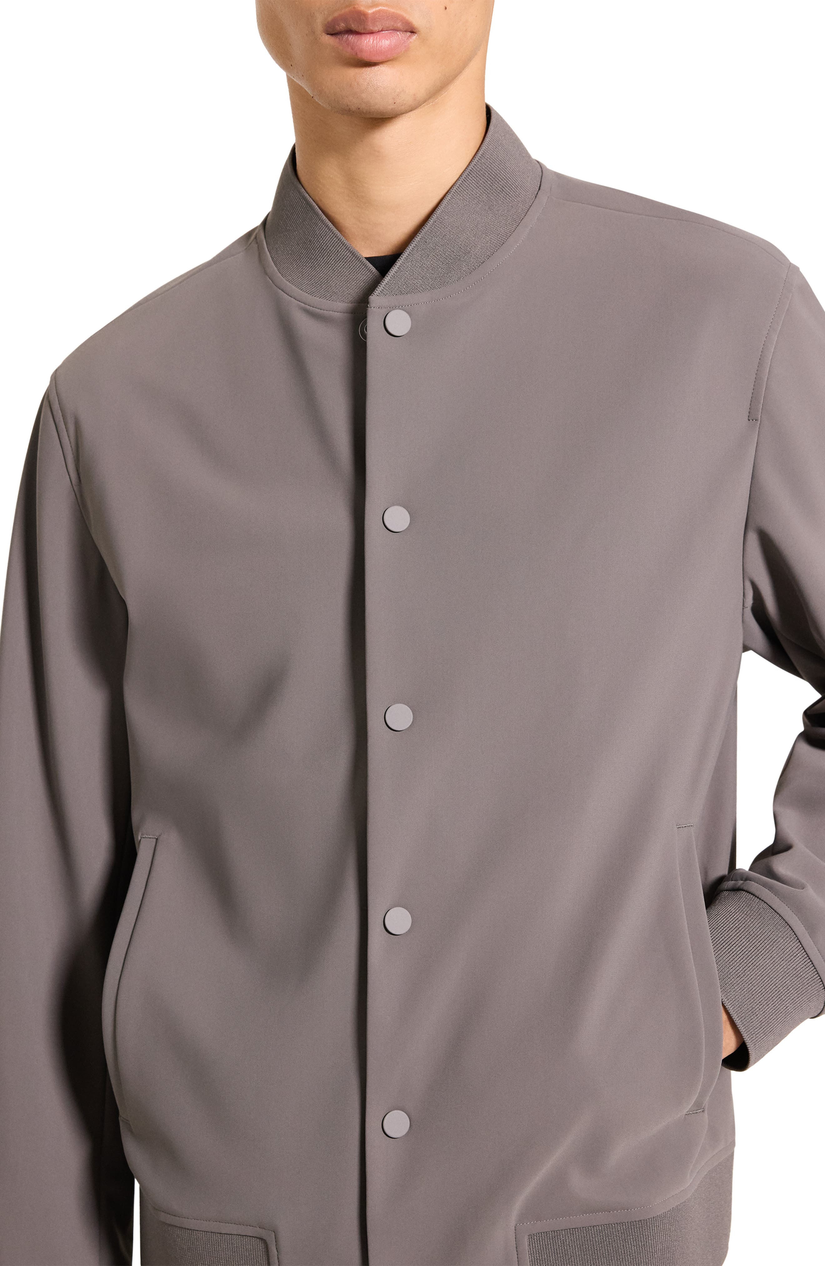 Theory Murphy Precision Bomber Jacket in Carbon - 4