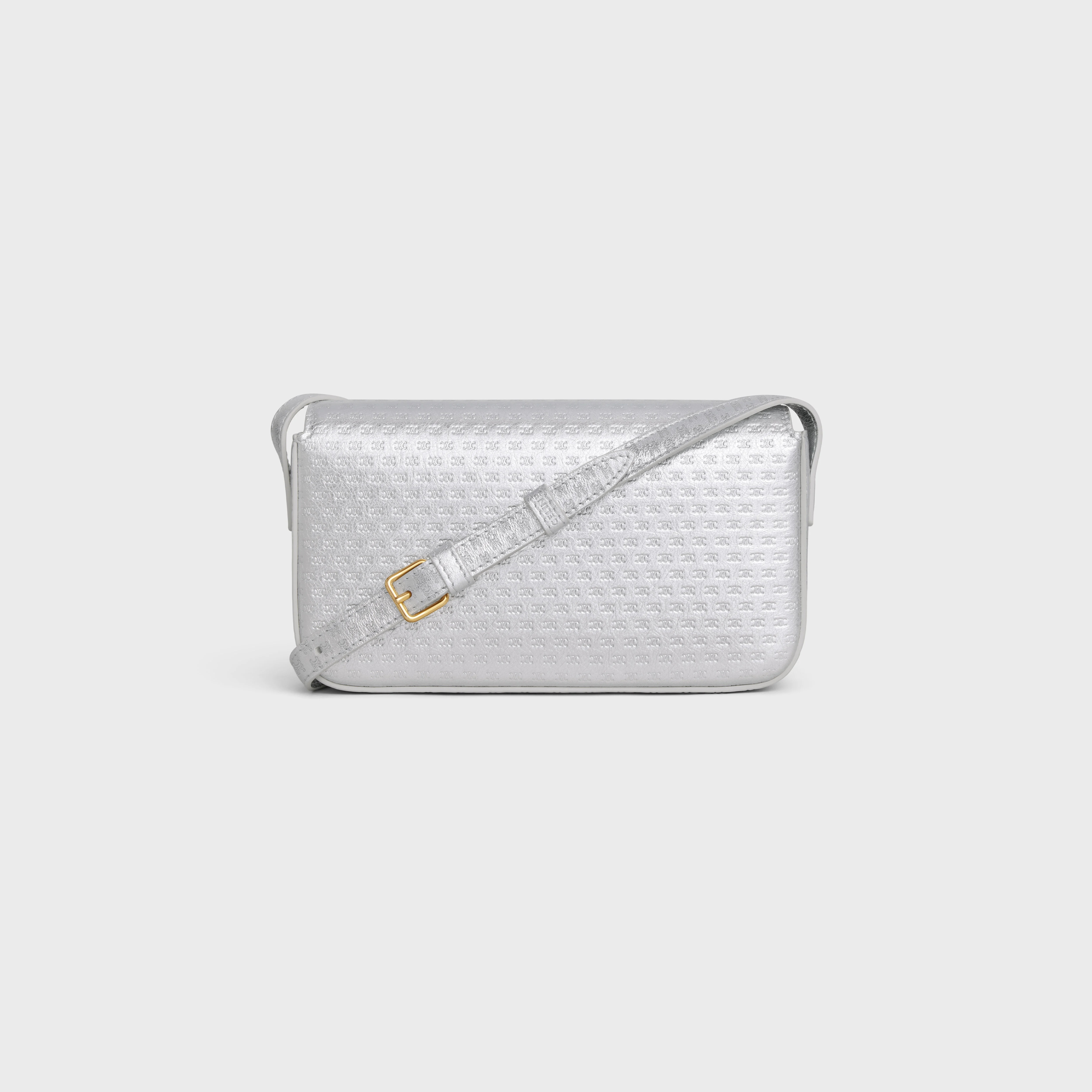SHOULDER BAG CLAUDE in LAMINATED CALFSKIN WITH TRIOMPHE ALL-OVER - 3