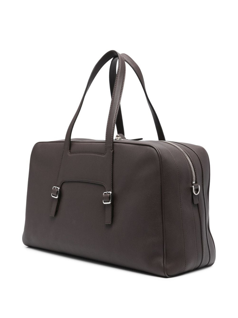 Santoni logo-stamp leather holdall outlook