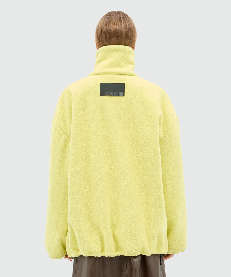 Maxi yellow fleece sweatshirt with zip 3