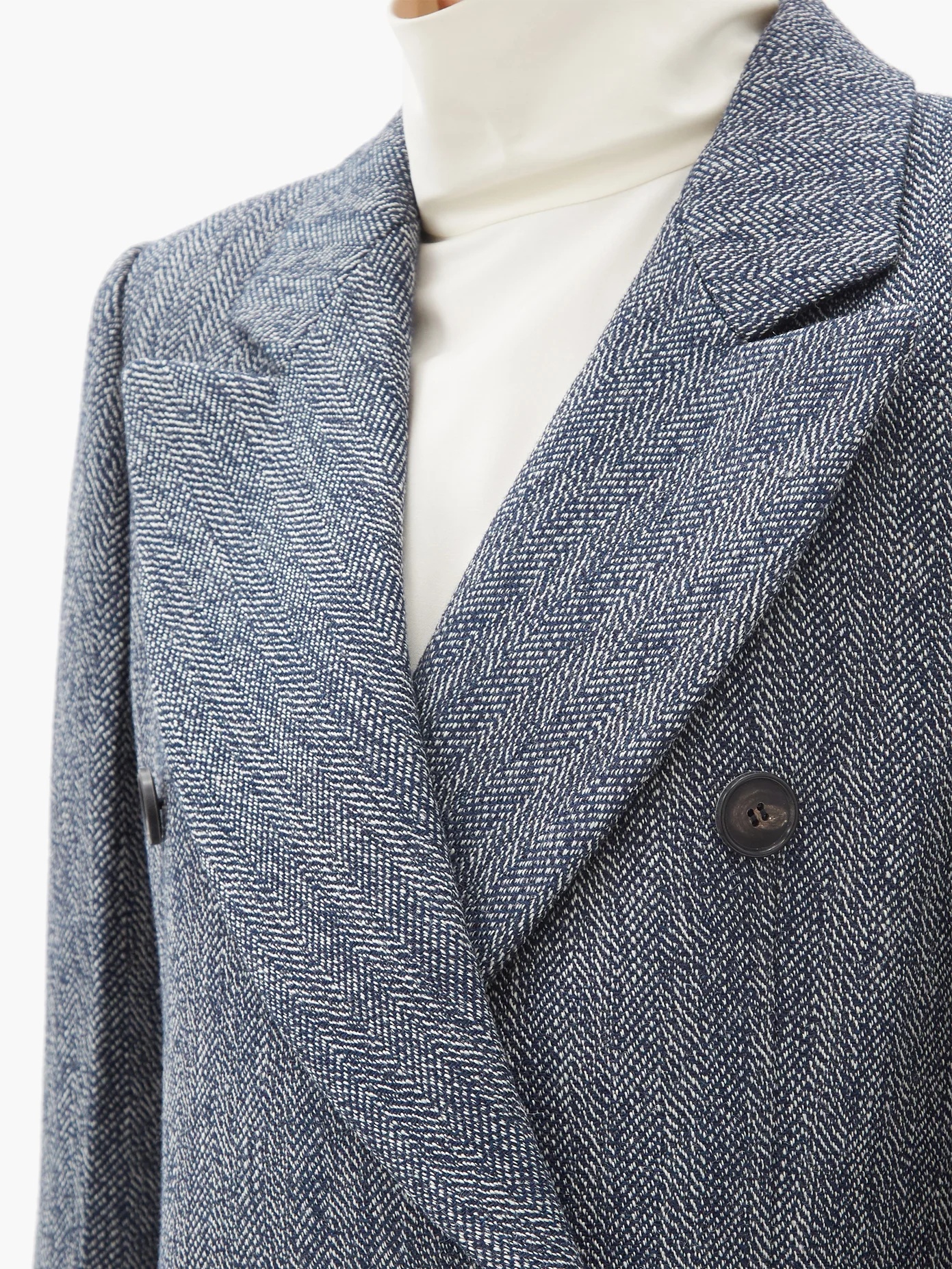 Double-breasted wool-blend wool tweed coat - 4