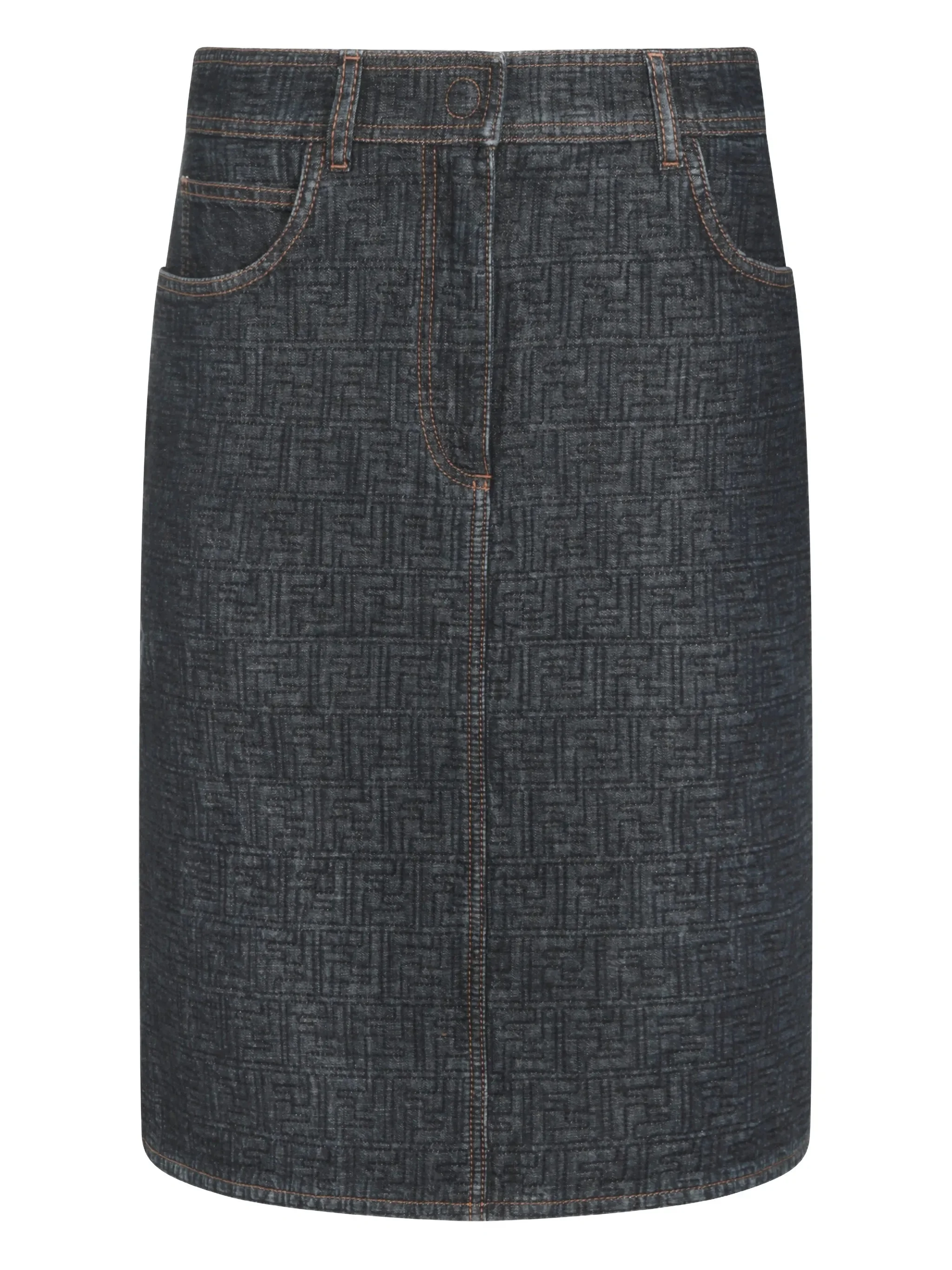 patterned pocket midi skirt - 1