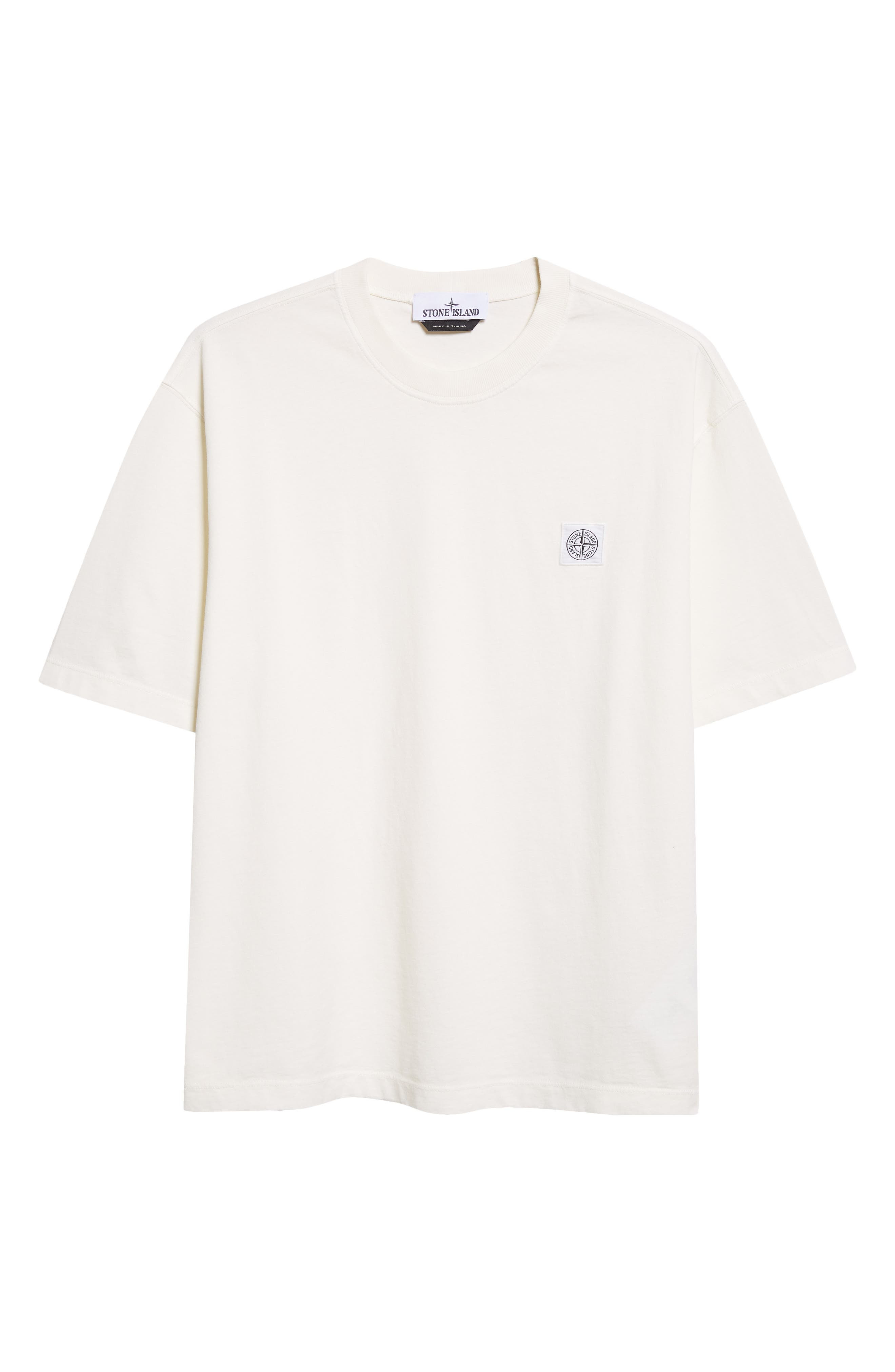 Stone Island Compass Logo Patch Short Sleeve T-Shirt in V0093 Ivory at Nordstrom - 6