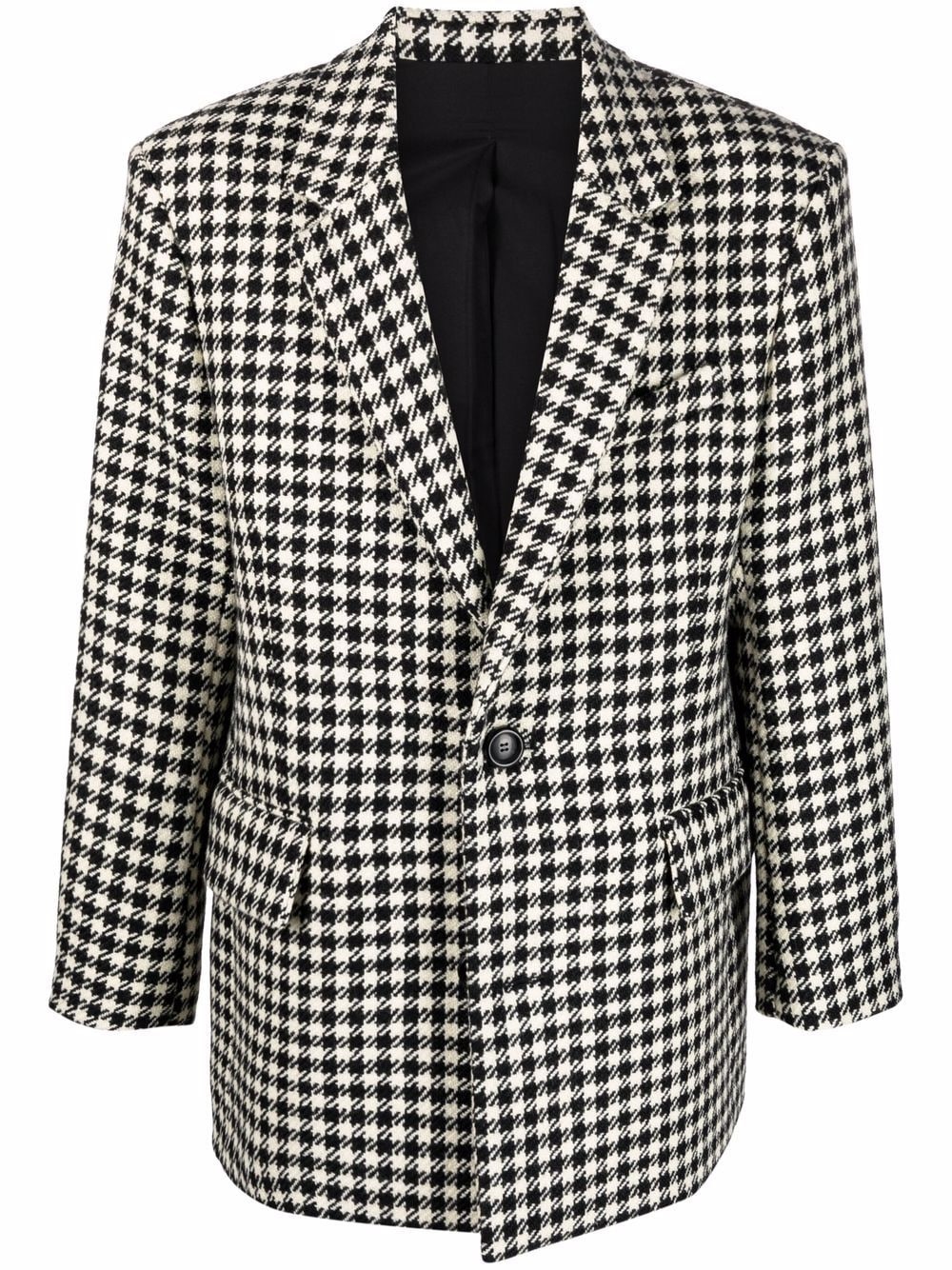 houndstooth pattern blazer jacket - 1