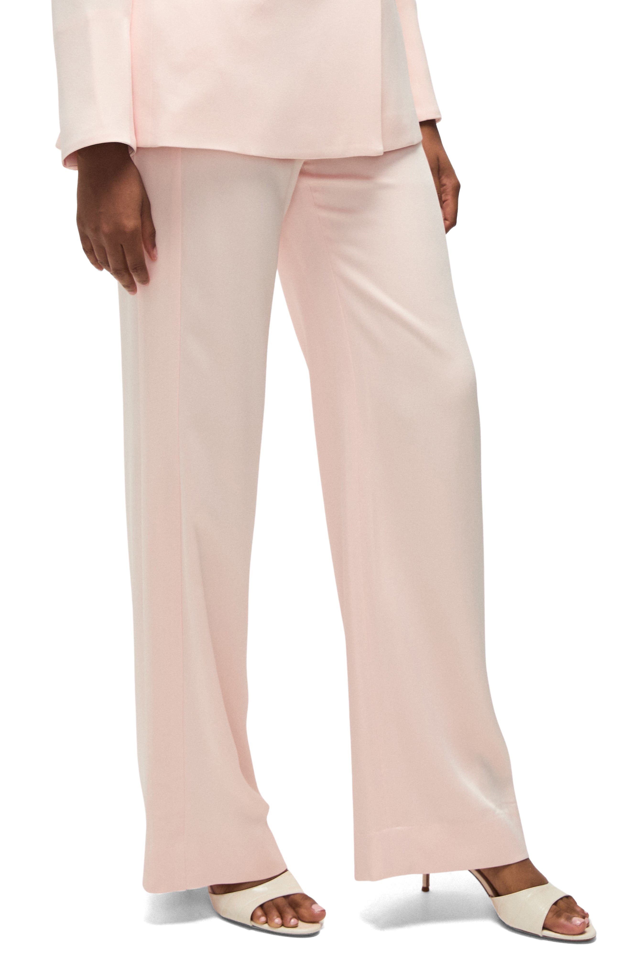 Veronica Beard Ronin Wide Leg Pants in Pink Shell at Nordstrom - 3