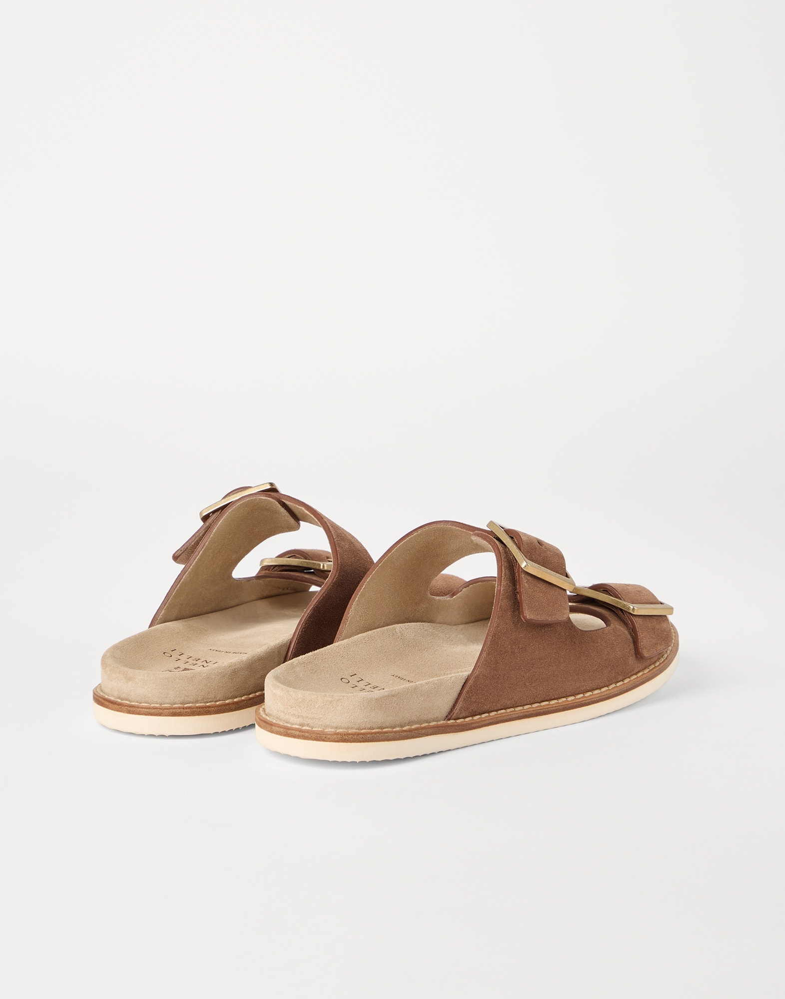 サンダル BRUNELLO CUCINELLI Urban Slides in washed suede Suede urban slides for Man in Taupe Smoke | Brunello Cucinelli