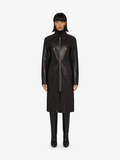 Givenchy ZIPPED COAT WITH ZIP DETAILS IN LEATHER outlook