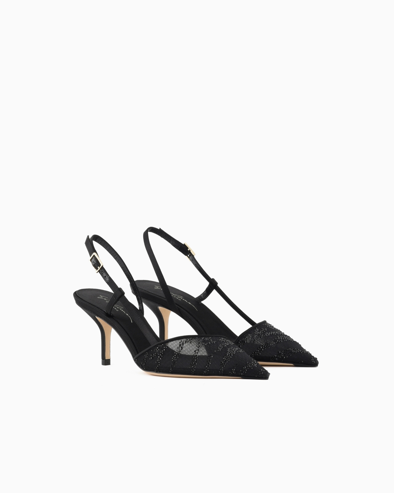 MESH AND RHINESTONE SLINGBACKS - 2
