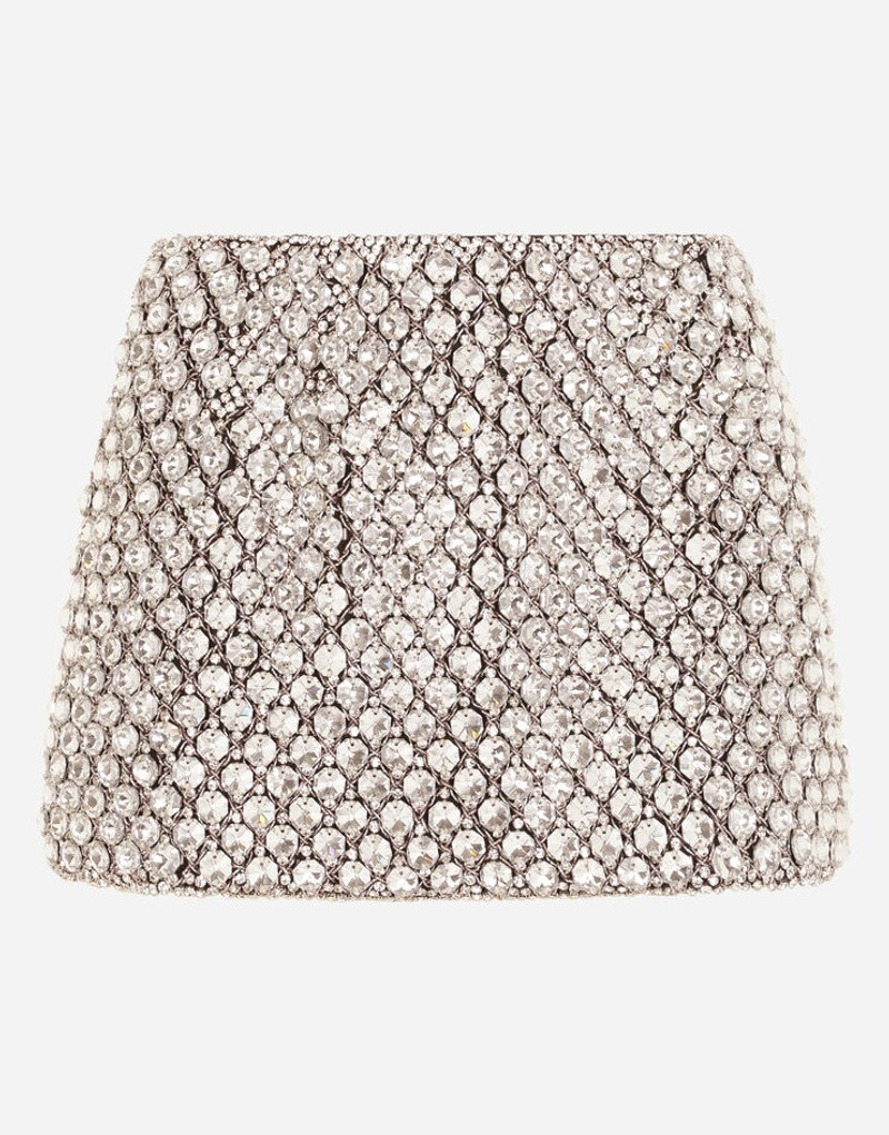 Jacquard miniskirt with crystal embellishment 1