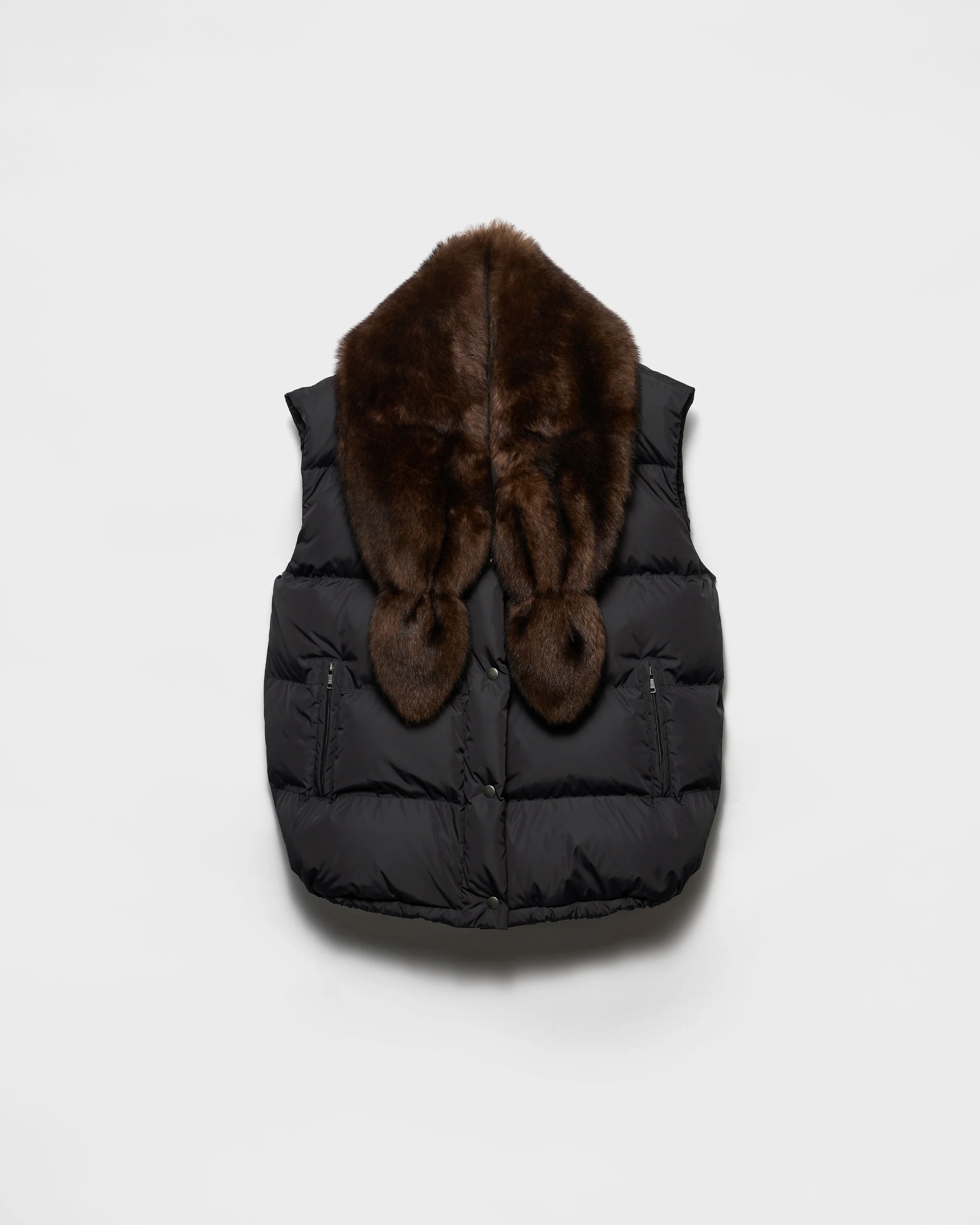Re-Nylon and shearling down vest - 1