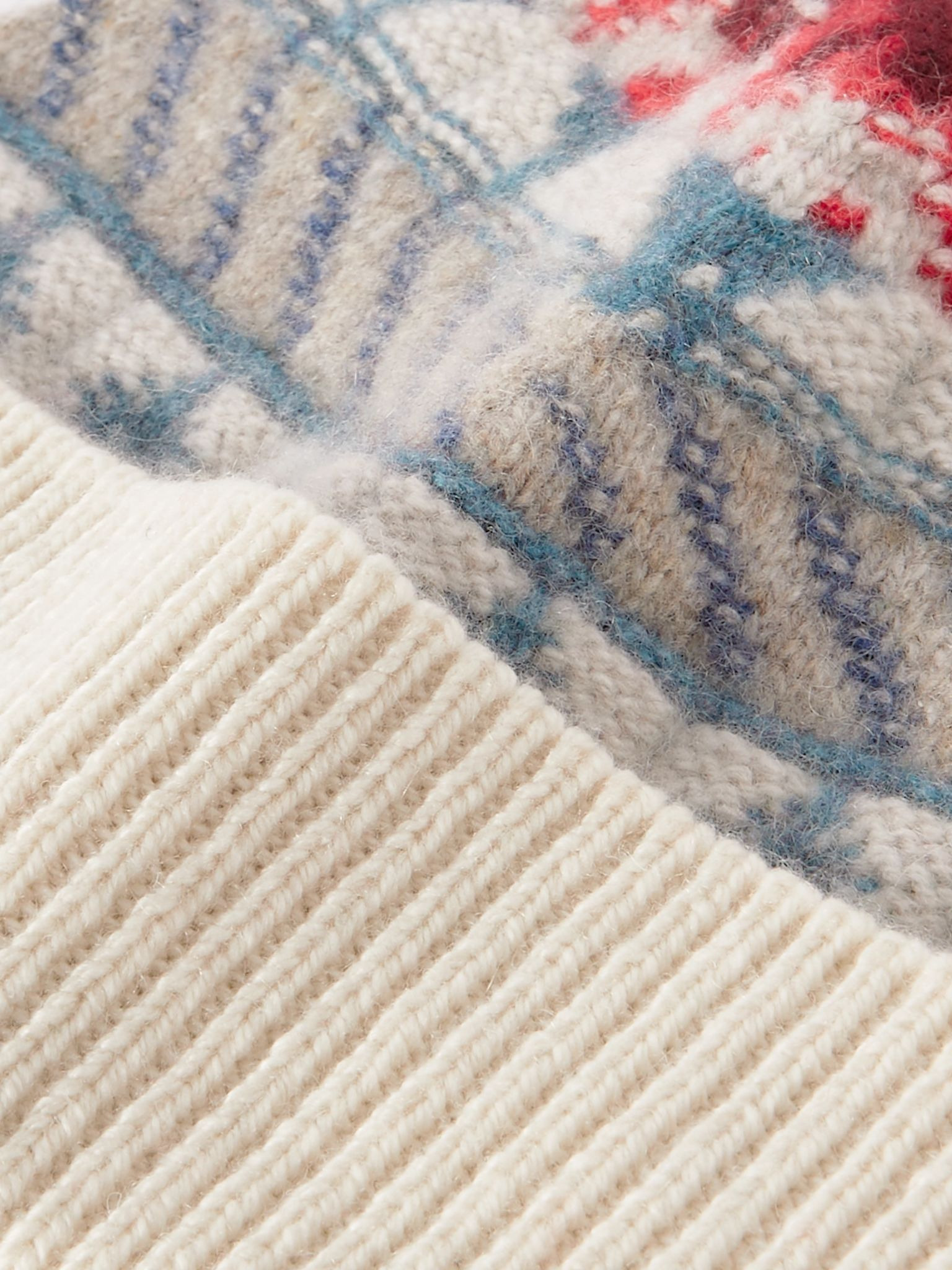 Noel ribbed jacquard-knit cashmere beanie Multi - 3
