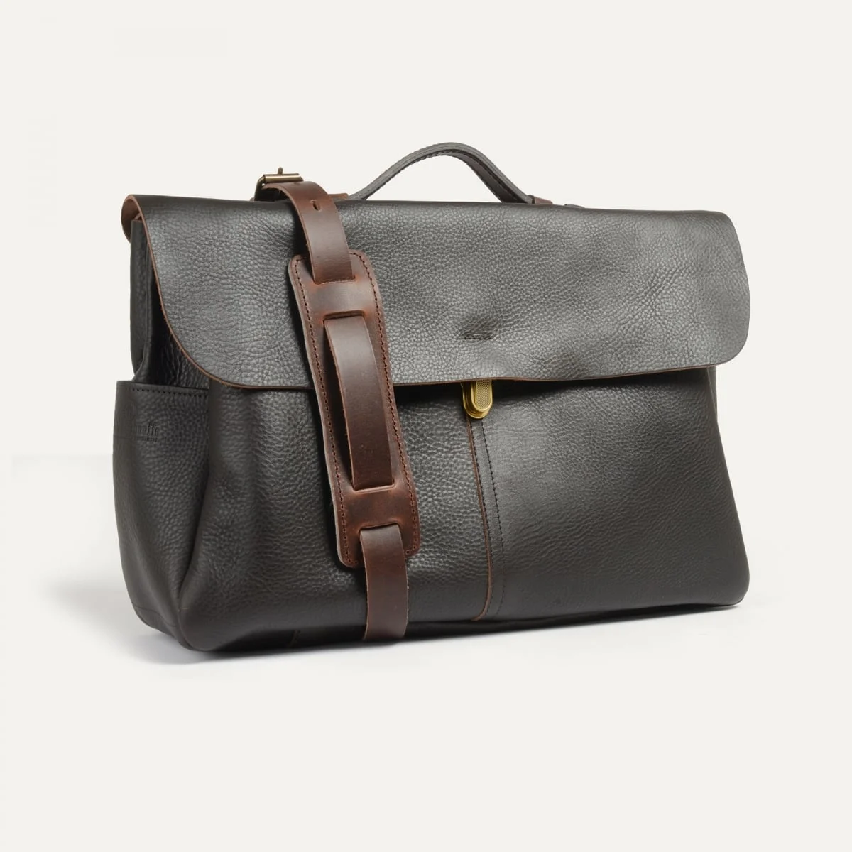 SATCHEL BAG CHARLES - DARK BROWN - 1