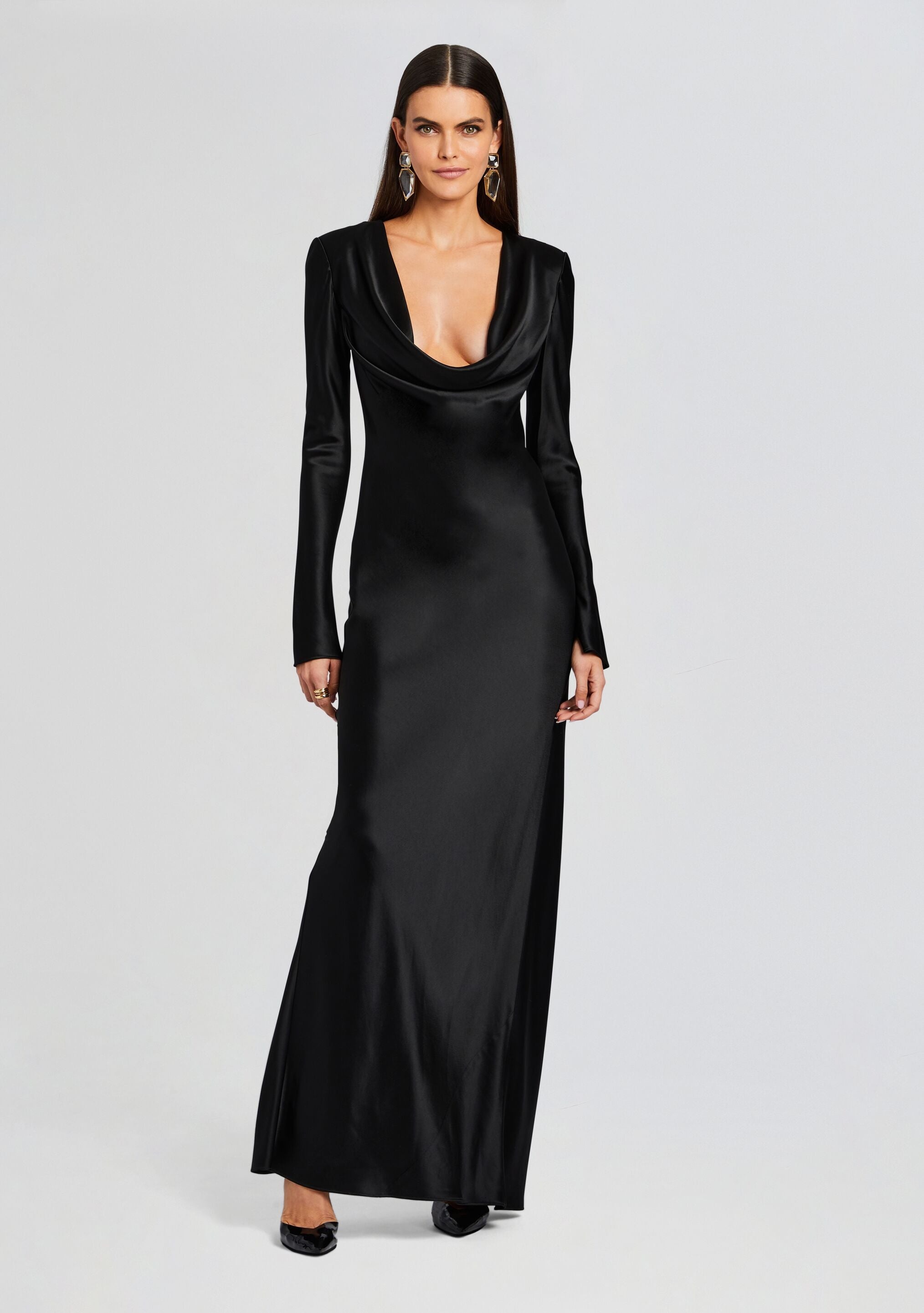 ANNA COWL EVENING DRESS - 5
